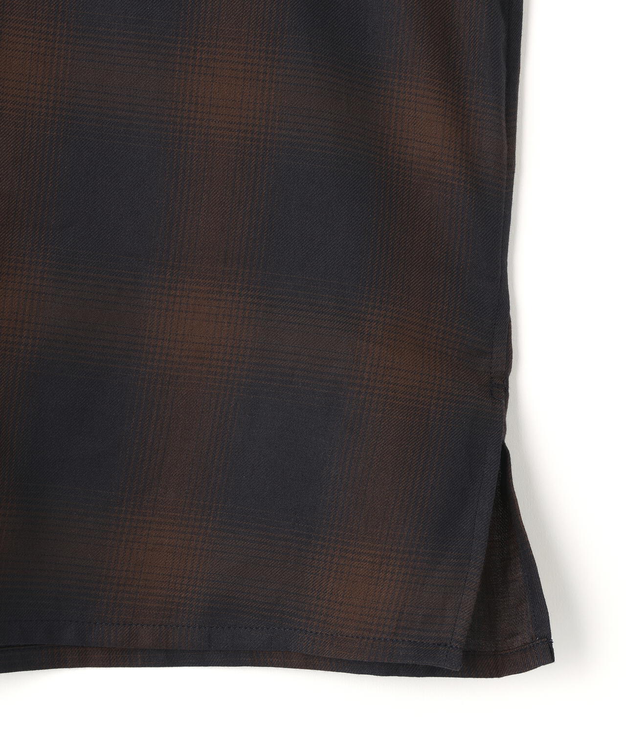 STUDIO NICHOLSON / COTTON CHECK OVERSIZED STRIGHT HEM SHIRT