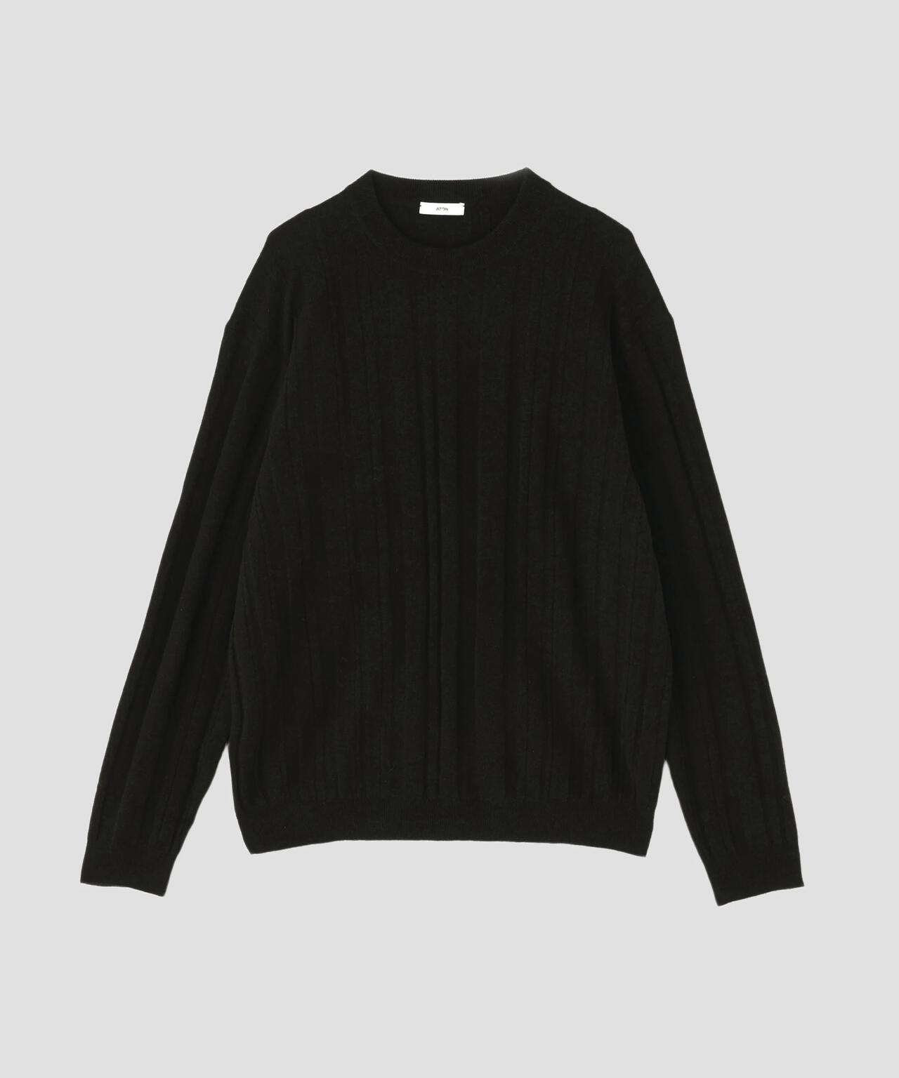 ATON / SUPER LIGHT WOOL RANDOM RIB SWEATER