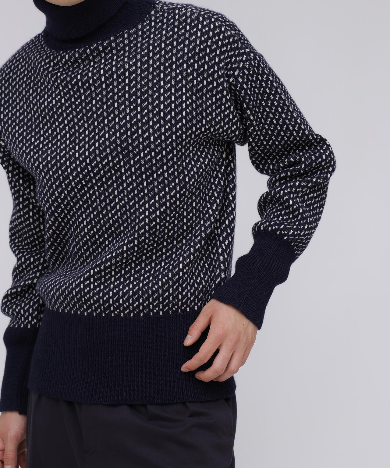 MILLER RAYNER / Roll neck nordic pattern sweater