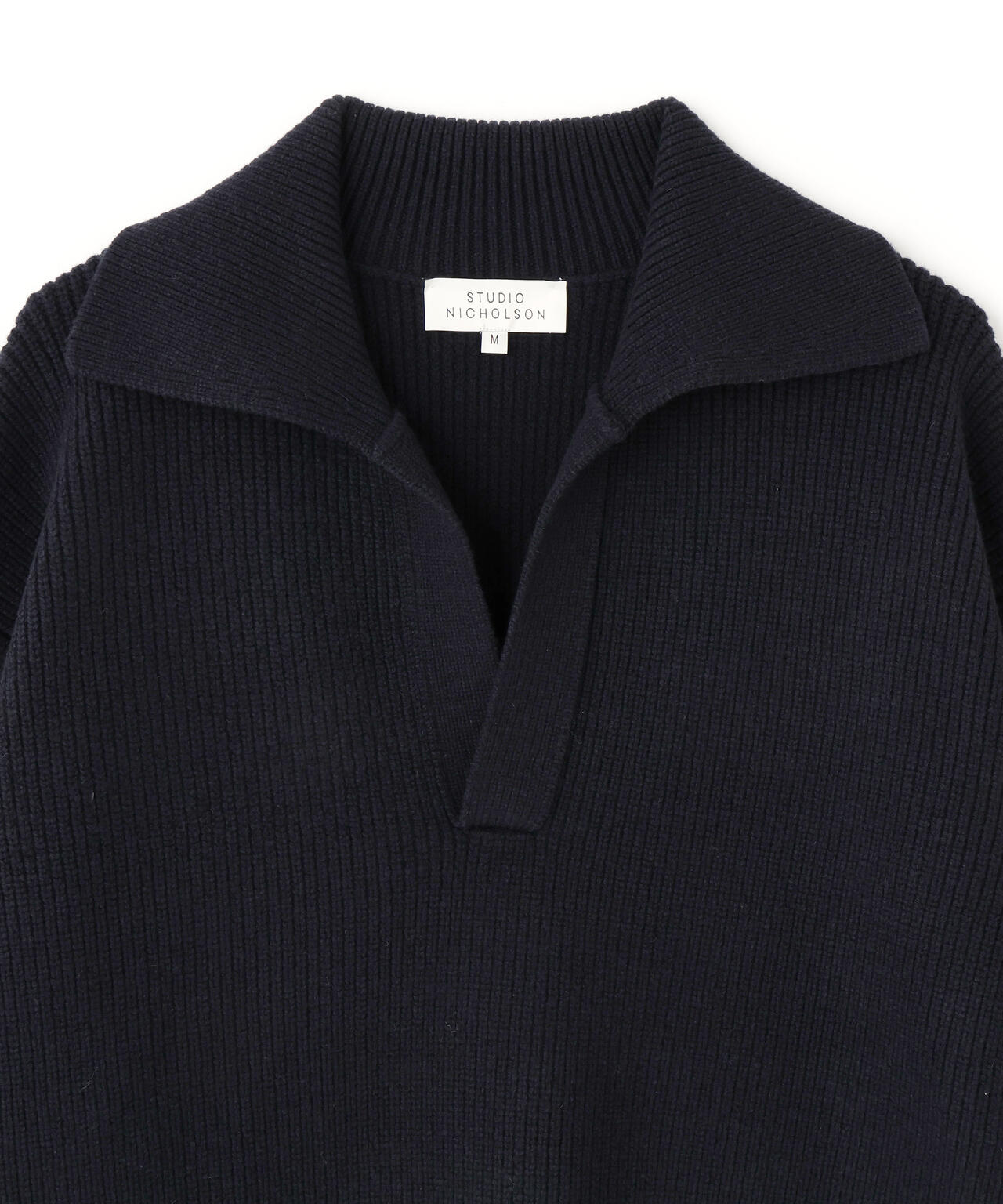 STUDIO NICHOLSON / LAMBSWOOL RIB POLO COLLAR JUMPER