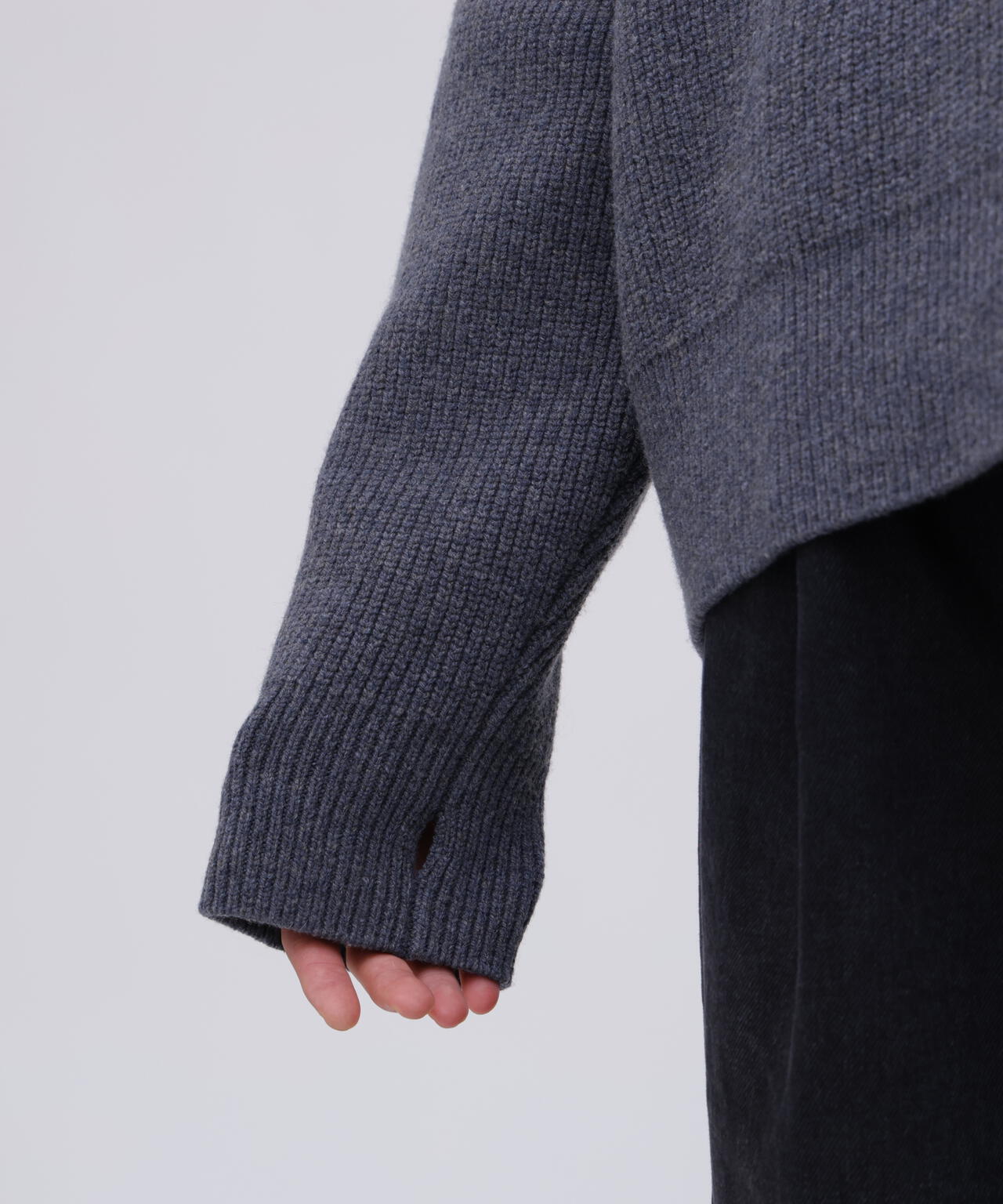 [別注]STUDIO NICHOLSON / LAMBSWOOL RIB POLO COLLAR JUMPER