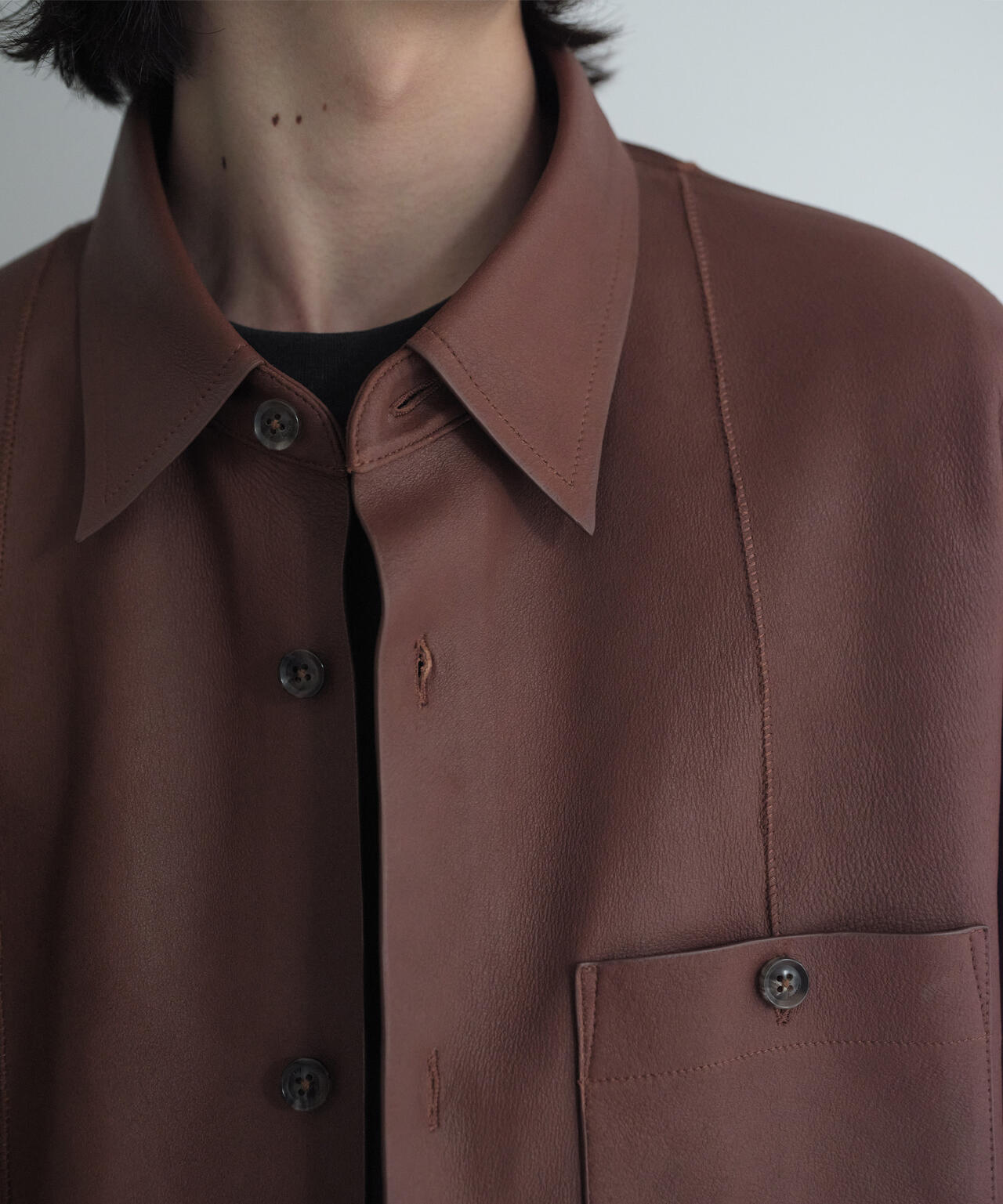 IRENISA / LEATHER SHIRT BLOUSON