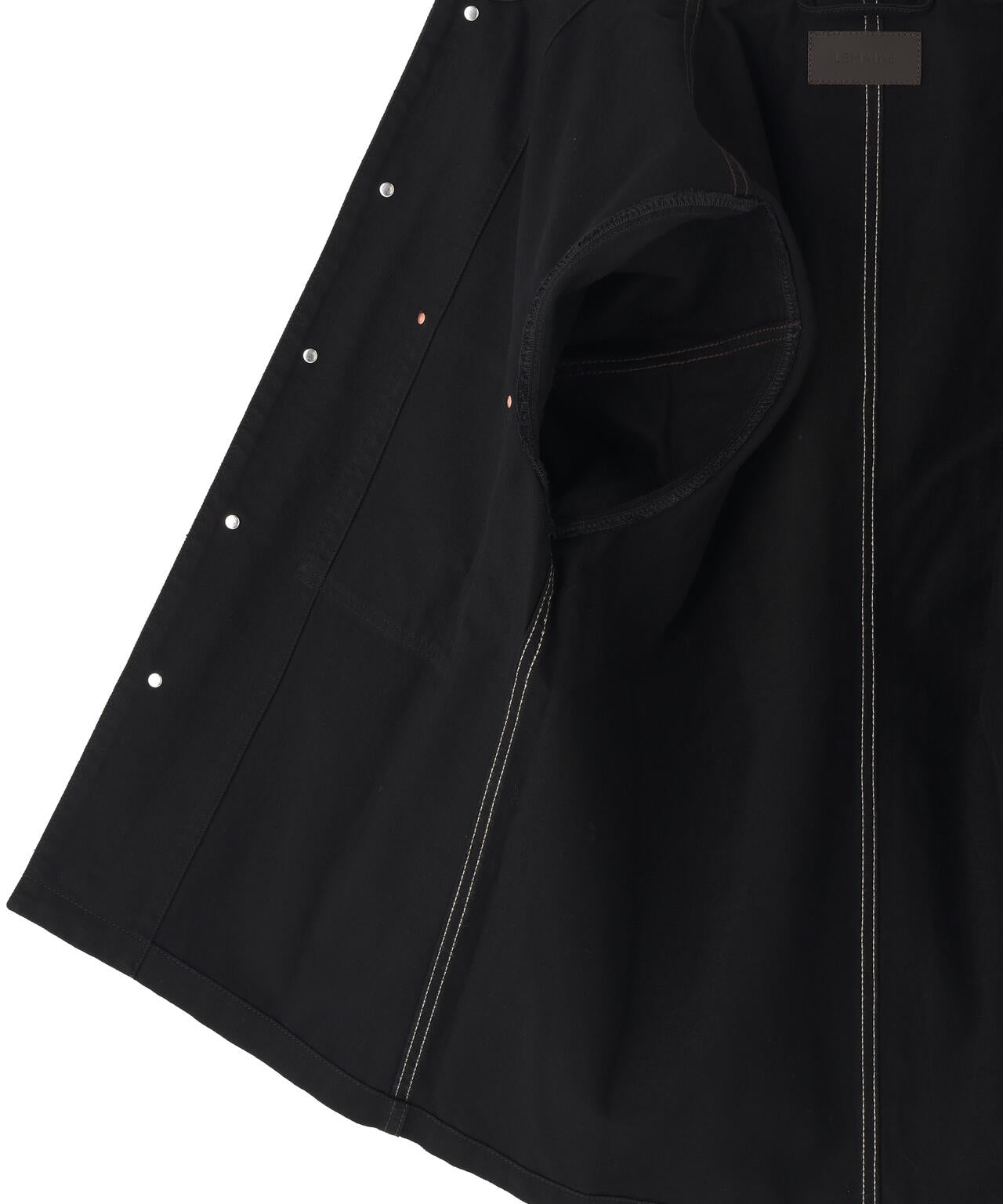 LEMAIRE / WORKWEAR OVERSHIRT WITH LEATHER COLLAR