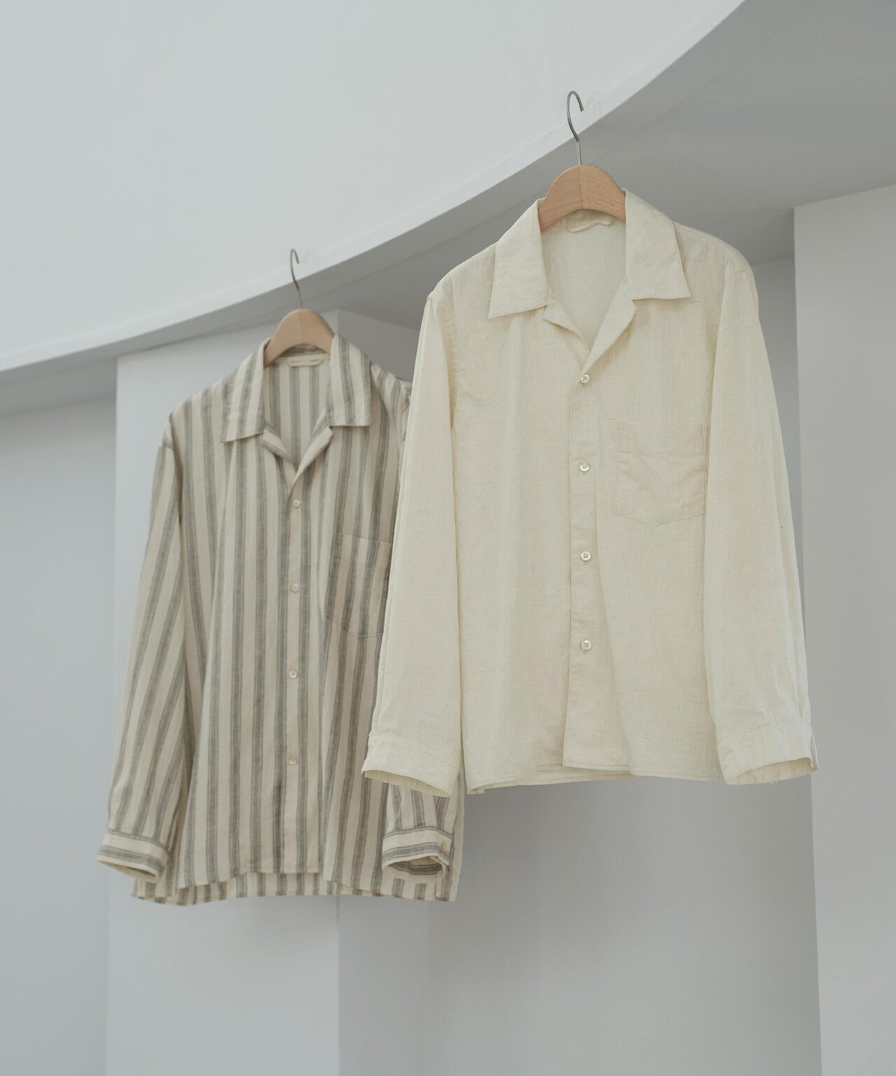[別注]blurhms / COTTON LINEN OPEN-COLLAR SHIRT LONG SLEEVE