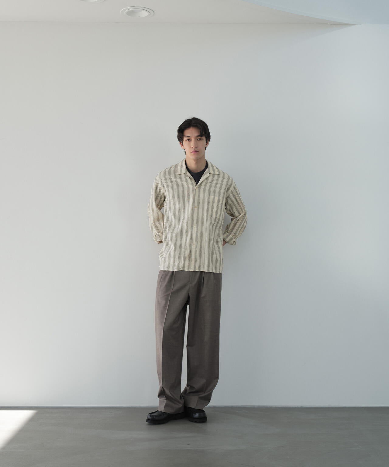 [別注]blurhms / COTTON LINEN OPEN-COLLAR SHIRT LONG SLEEVE