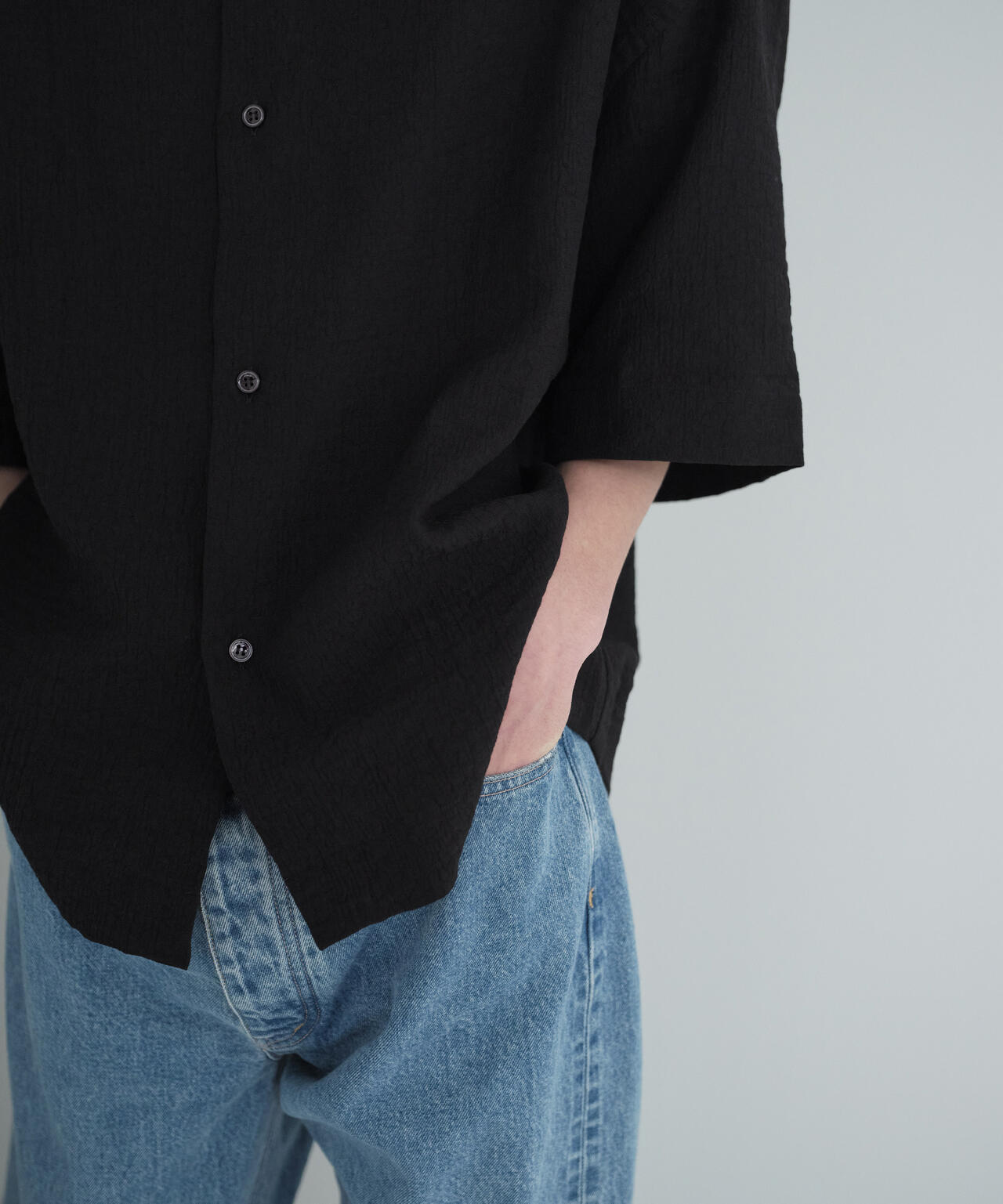 [別注]STUDIO NICHOLSON /MINIMAL MATELASSE SHORT SLEEVE BOXY SHIRT