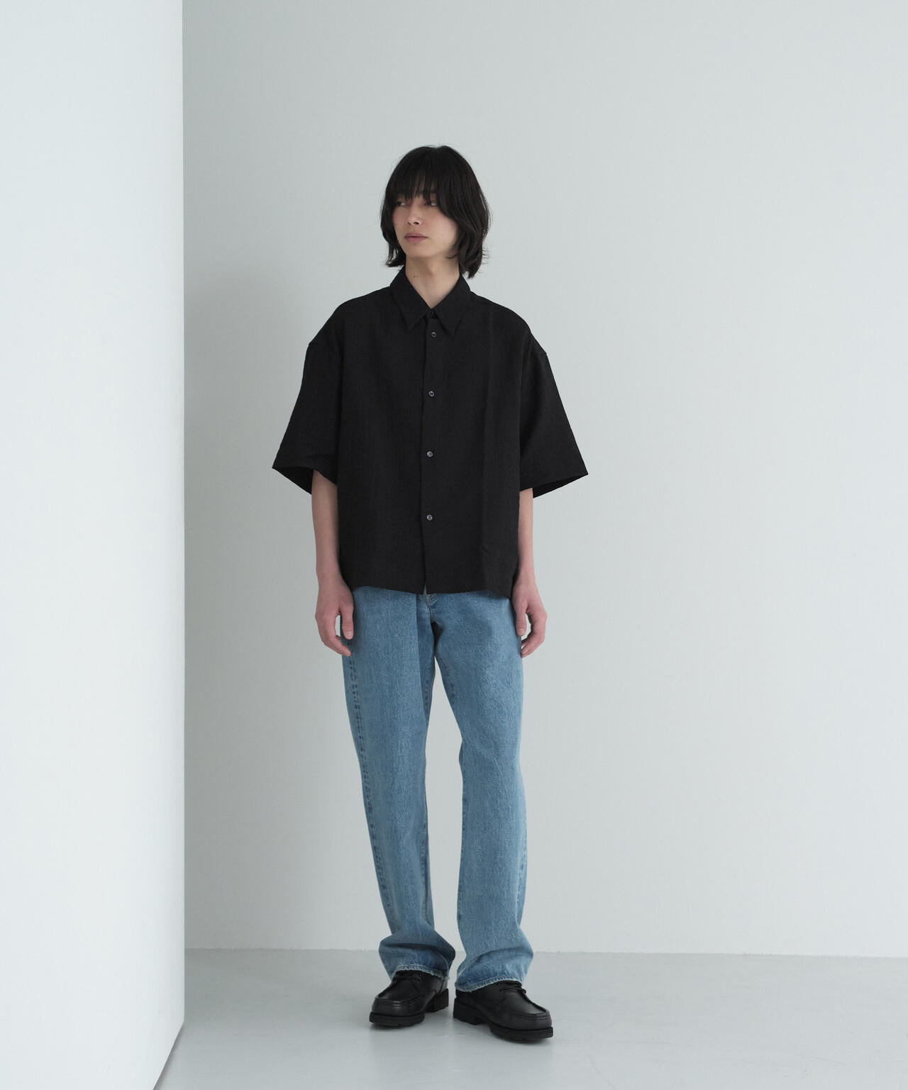 [別注]STUDIO NICHOLSON /MINIMAL MATELASSE SHORT SLEEVE BOXY SHIRT