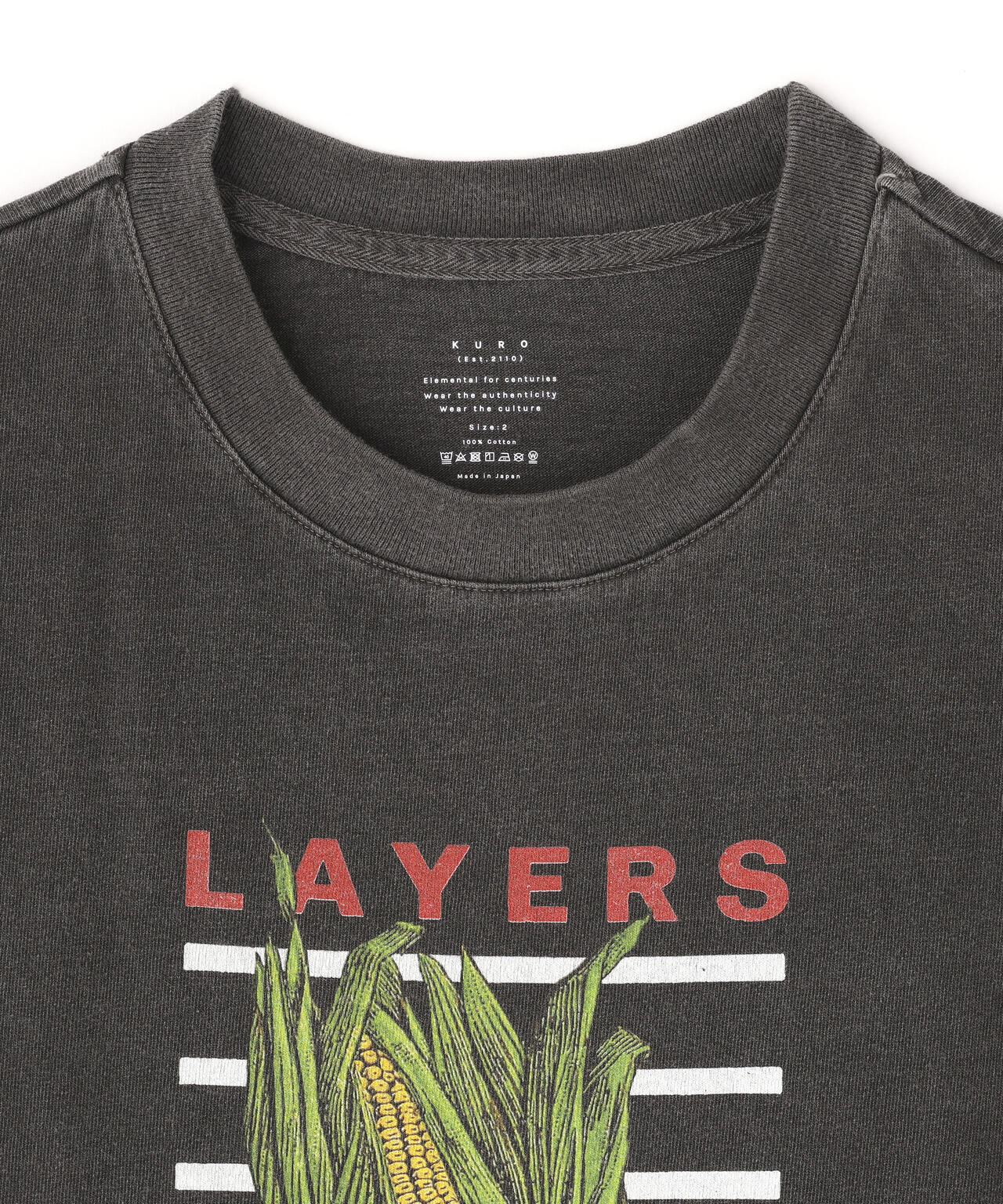 KURO / 17/-ROUND SHAPE DYED TEE ''LAYERS''