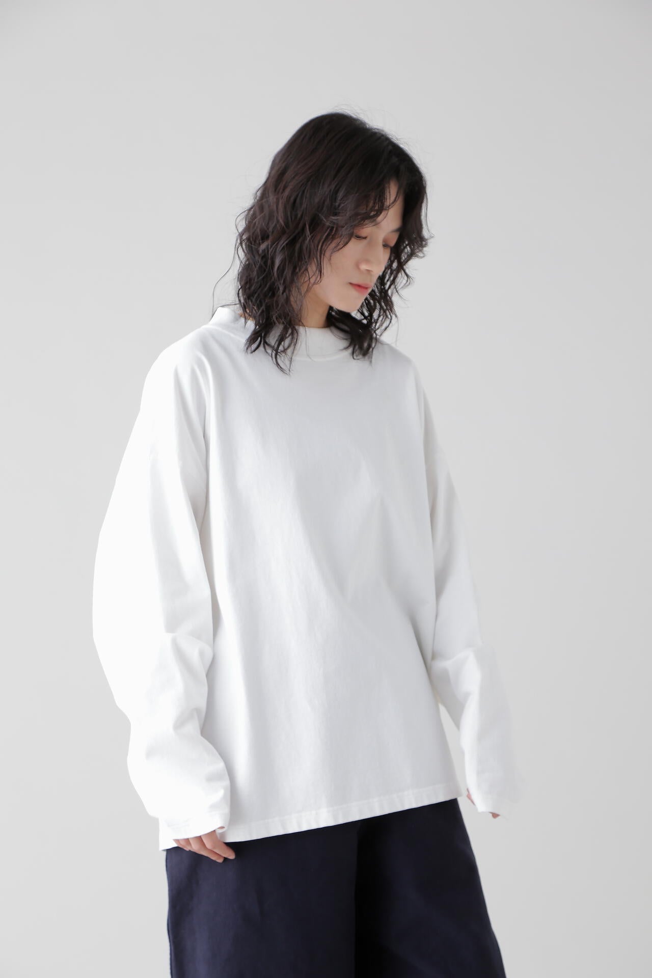 Ｙ / ORGANIC COTTON JERSEY MOCK NECK P/O