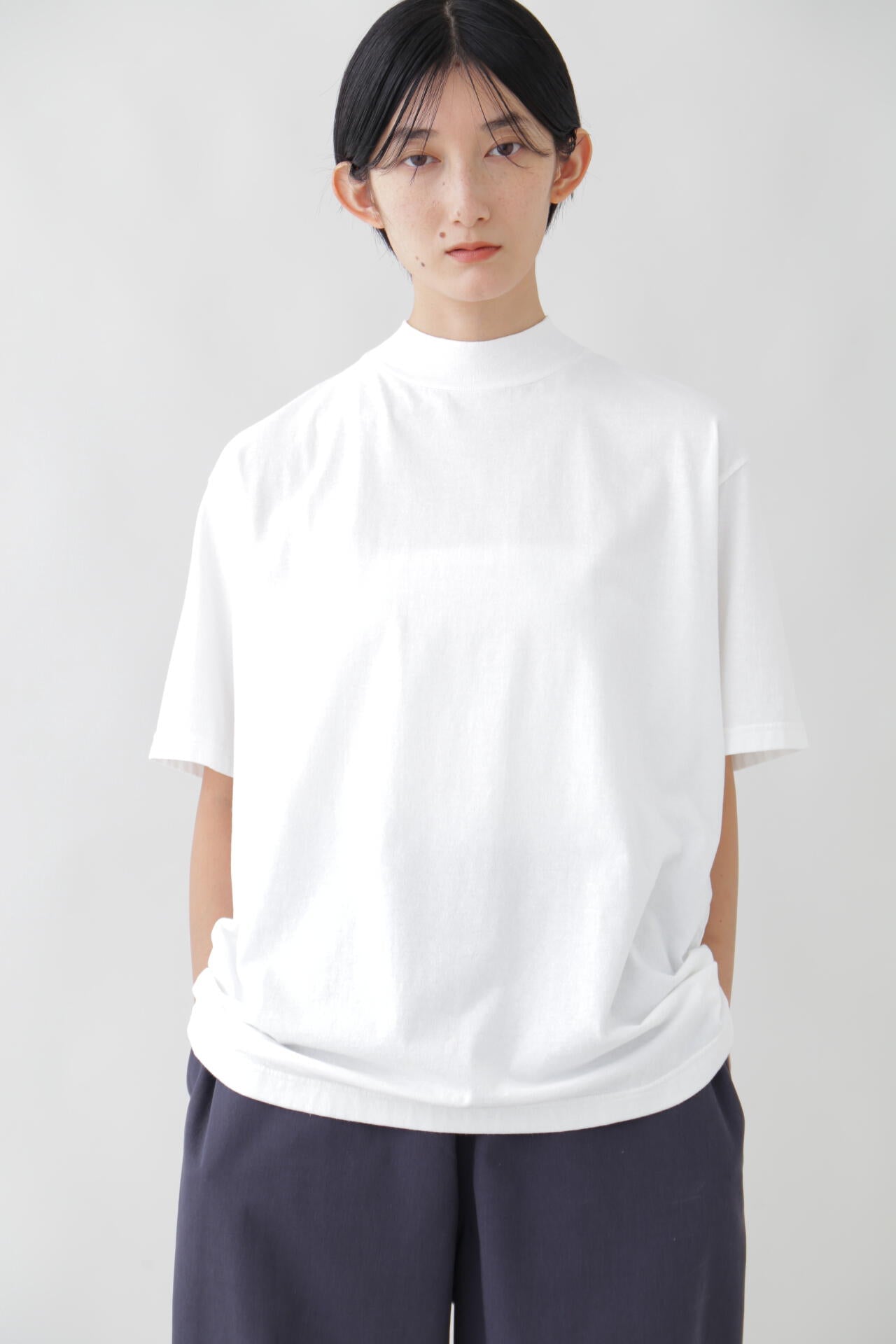 Ｙ / ORGANIC COTTON JERSEY MOCK NECK S/S T