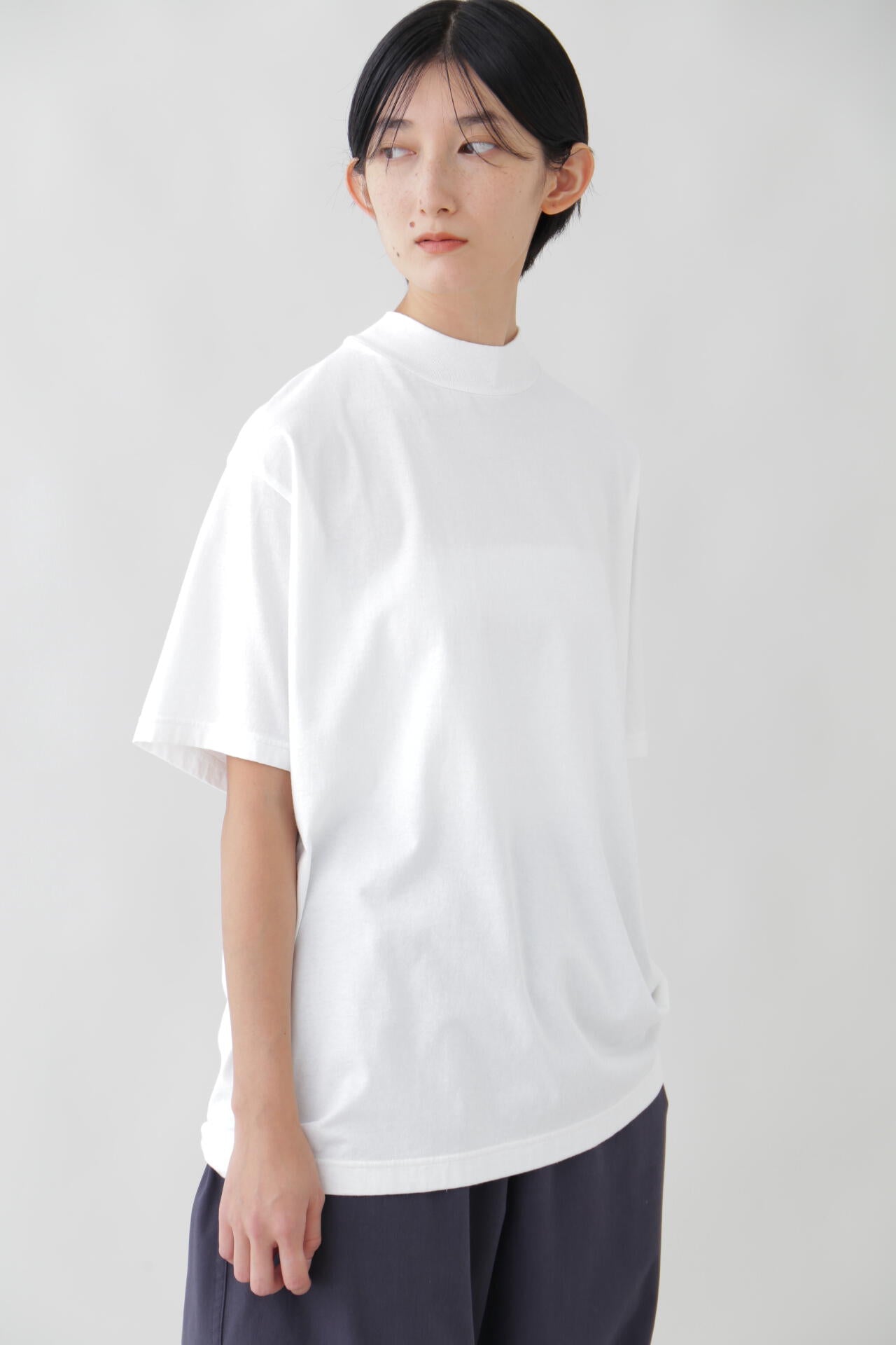 Ｙ / ORGANIC COTTON JERSEY MOCK NECK S/S T