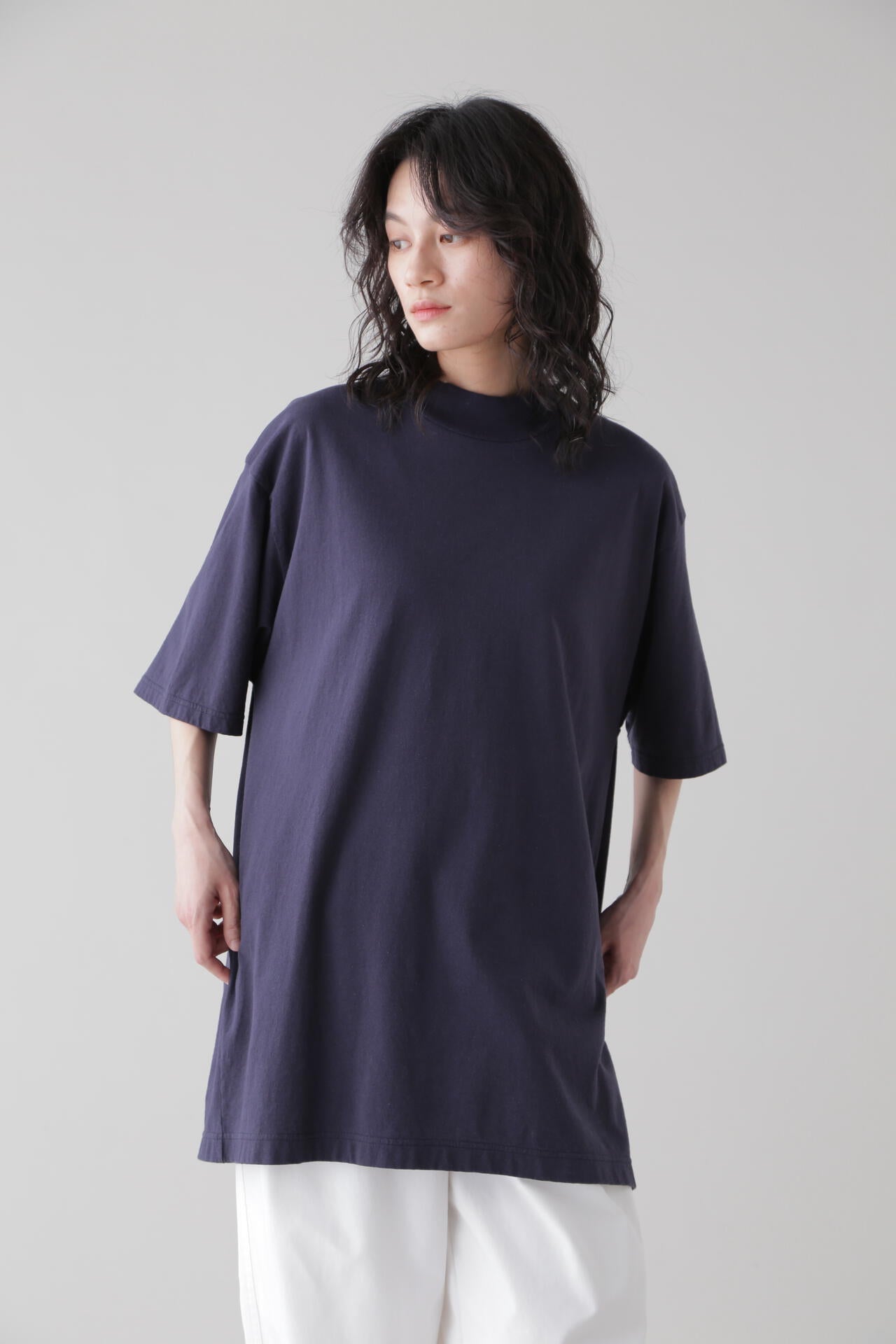 Ｙ / ORGANIC COTTON JERSEY MOCK NECK S/S T