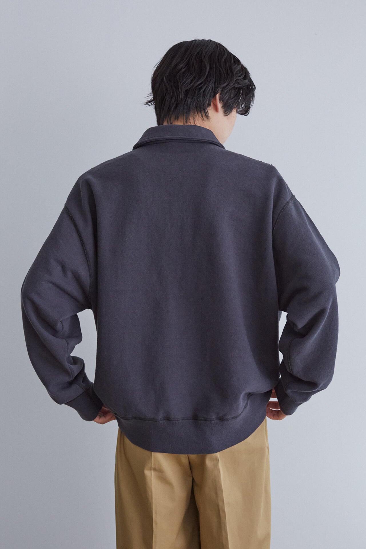 YLEVE / COTTON FLEECE HALF ZIP P/O