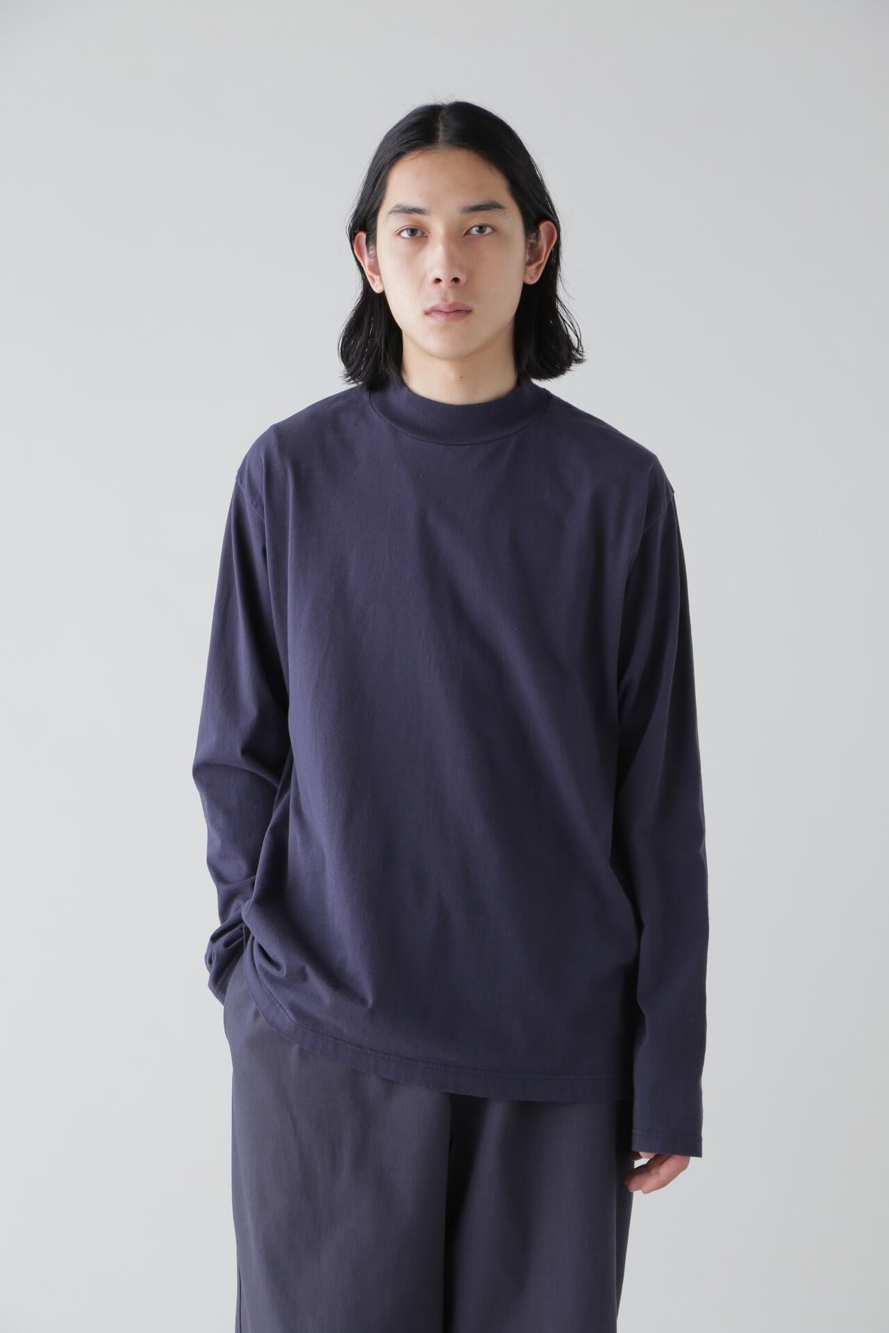 Ｙ / ORGANIC COTTON JERSEY MOCK NECK L/S T