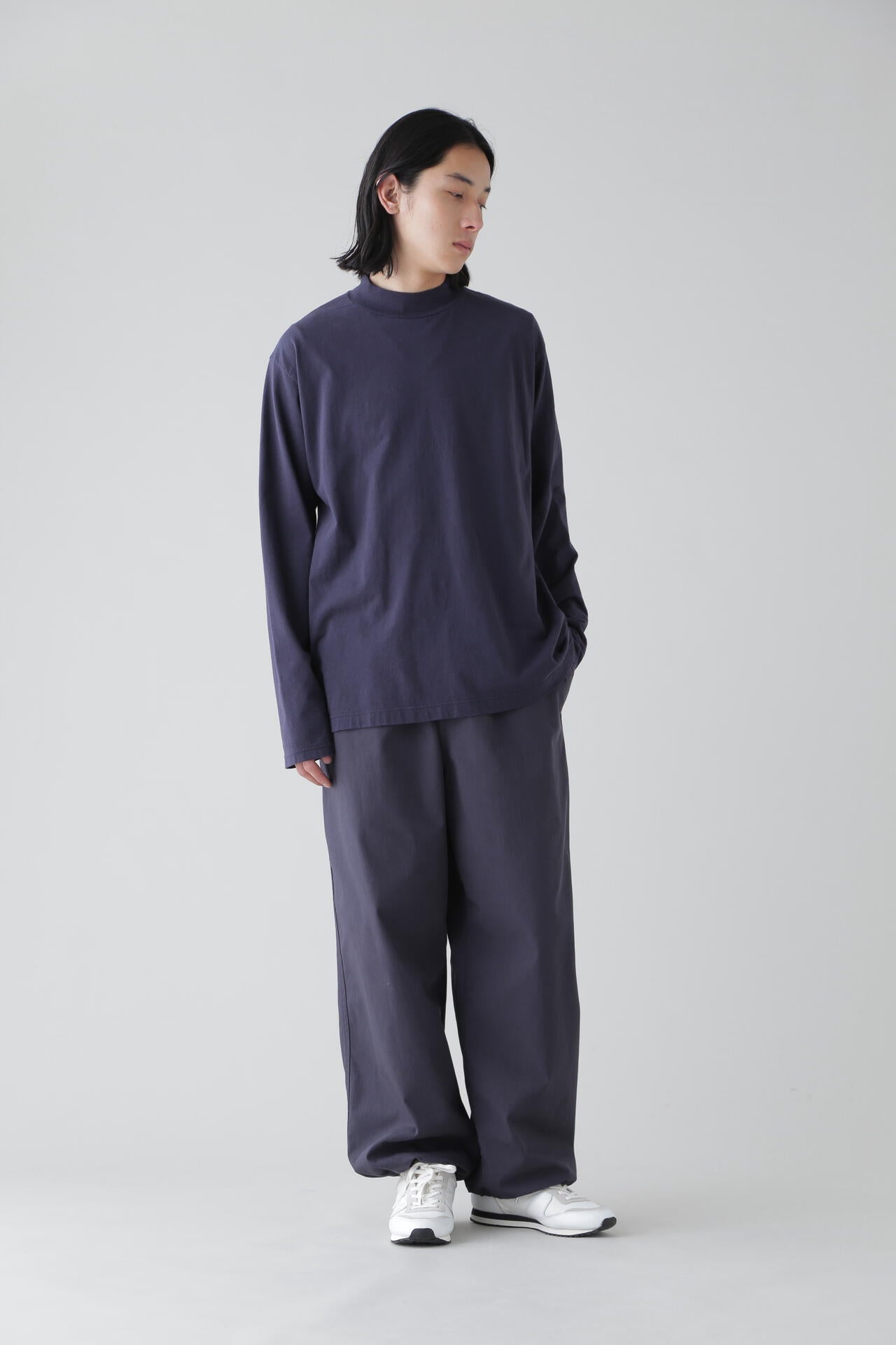 Ｙ / ORGANIC COTTON JERSEY MOCK NECK L/S T