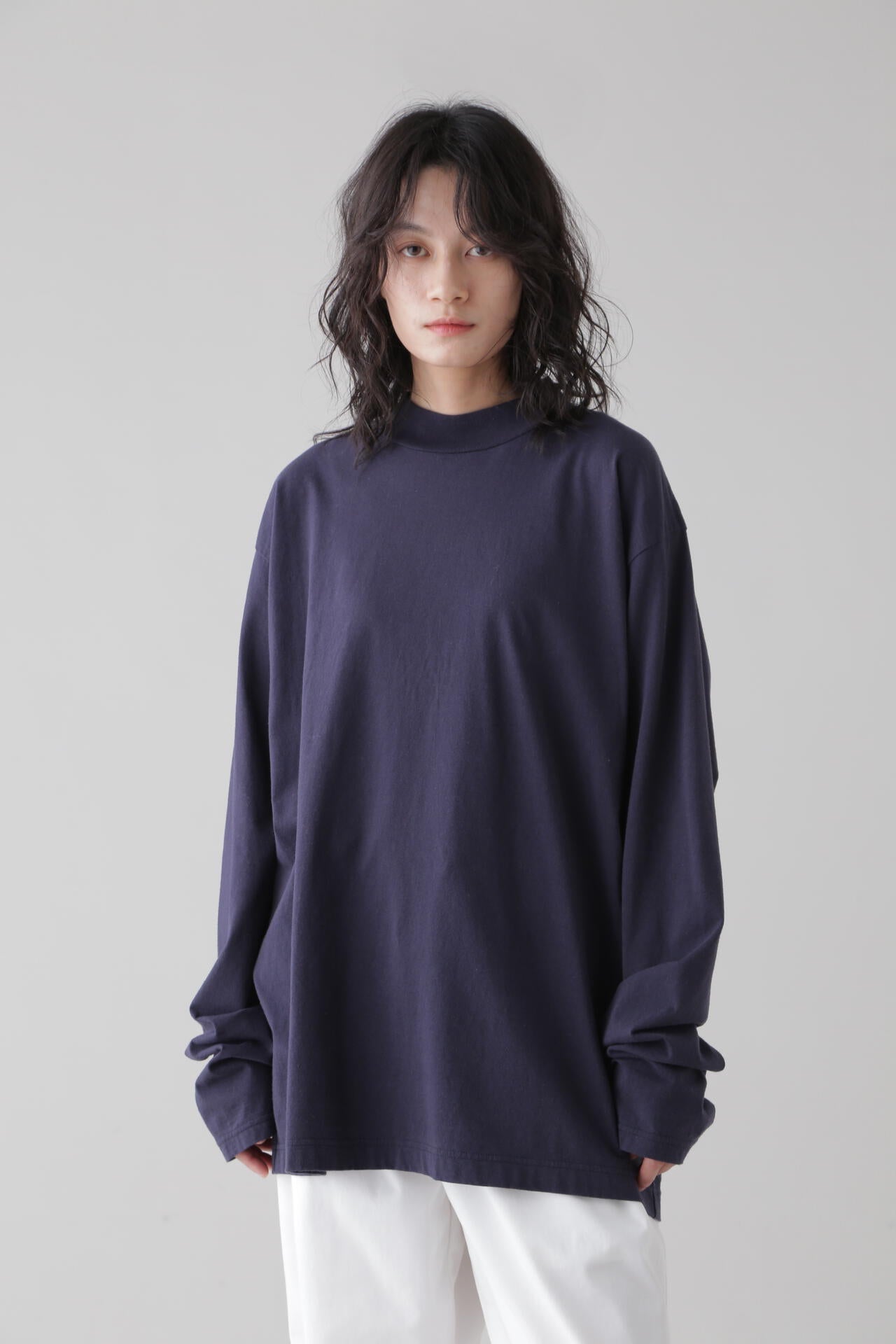 Ｙ / ORGANIC COTTON JERSEY MOCK NECK L/S T