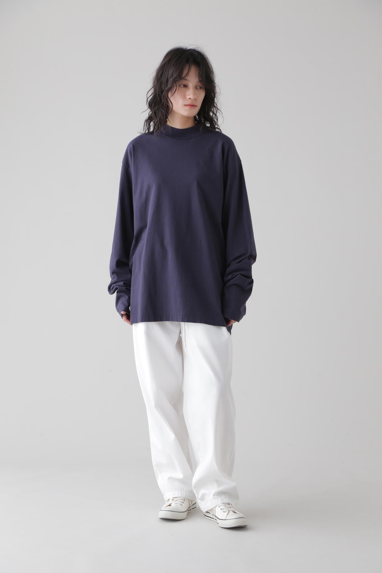 Ｙ / ORGANIC COTTON JERSEY MOCK NECK L/S T