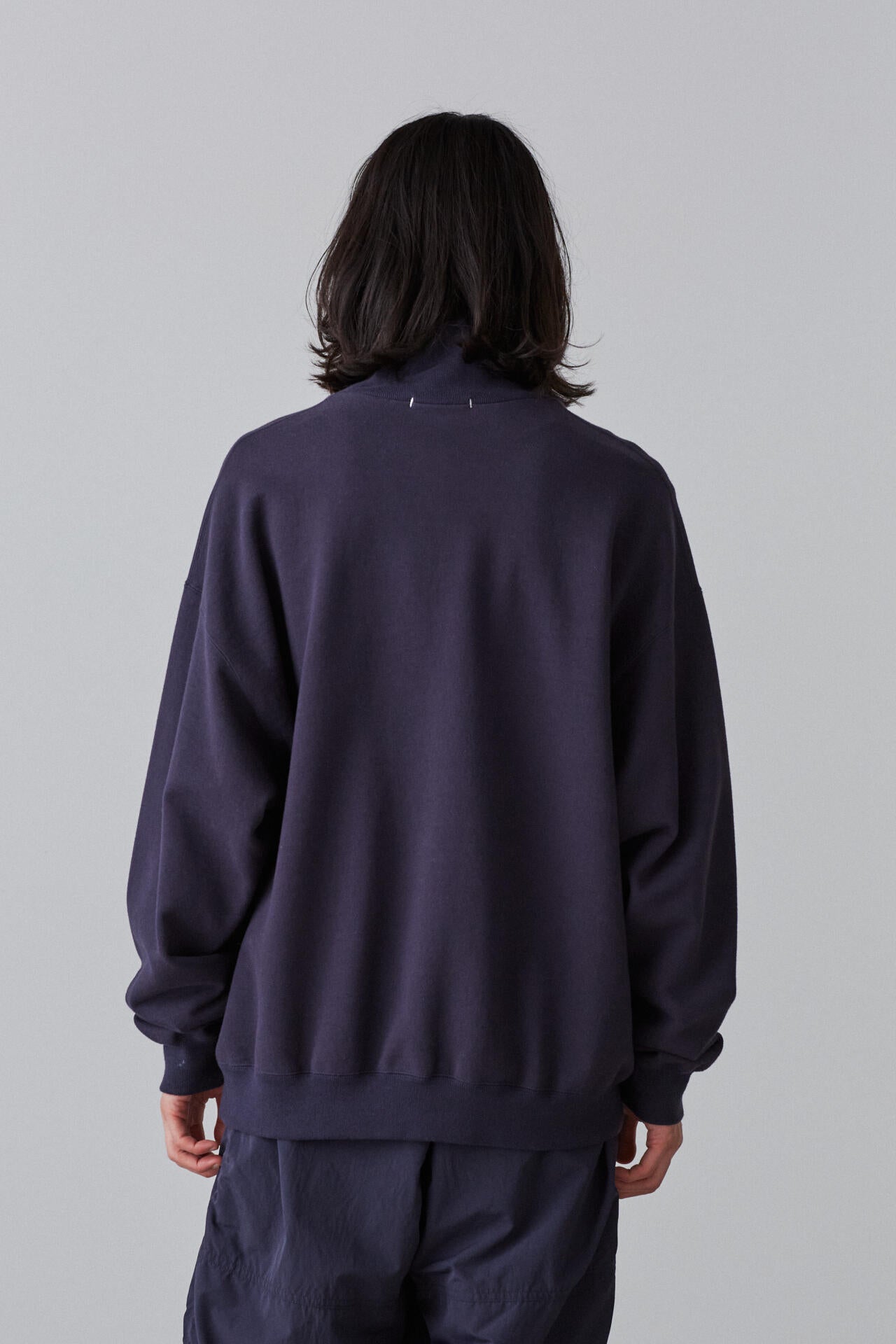 Ｙ / ORGANIC COTTON BLEND HEAVY WEIGHT FLEECE HALF ZIP