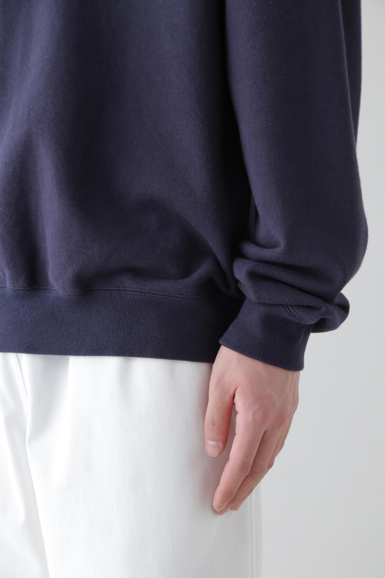 Ｙ / ORGANIC COTTON BLEND HEAVY WEIGHT FLEECE HALF ZIP