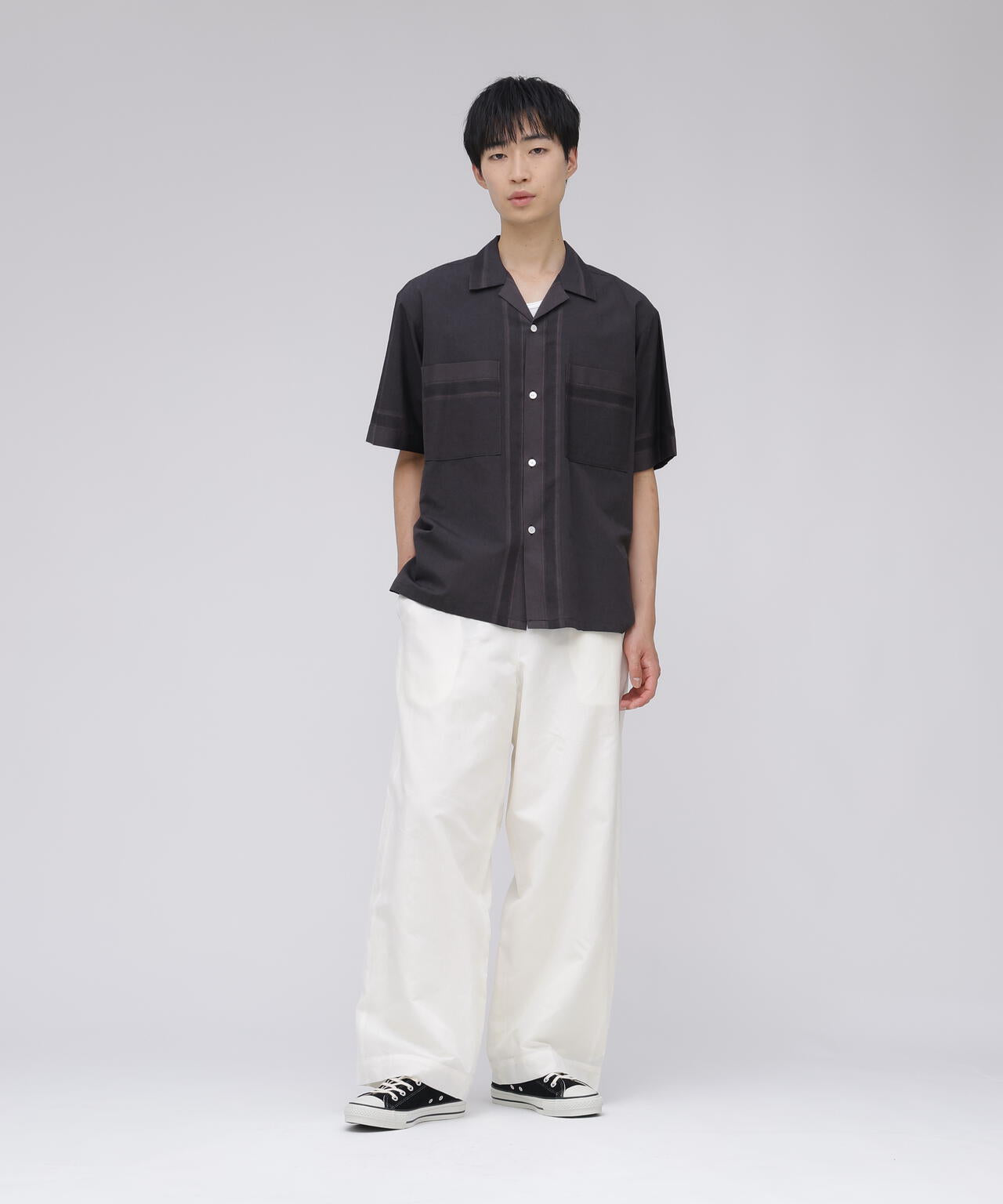 YLEVE / DOBBY STRIPE CHAMBRAY EASY TROUSERS MEN