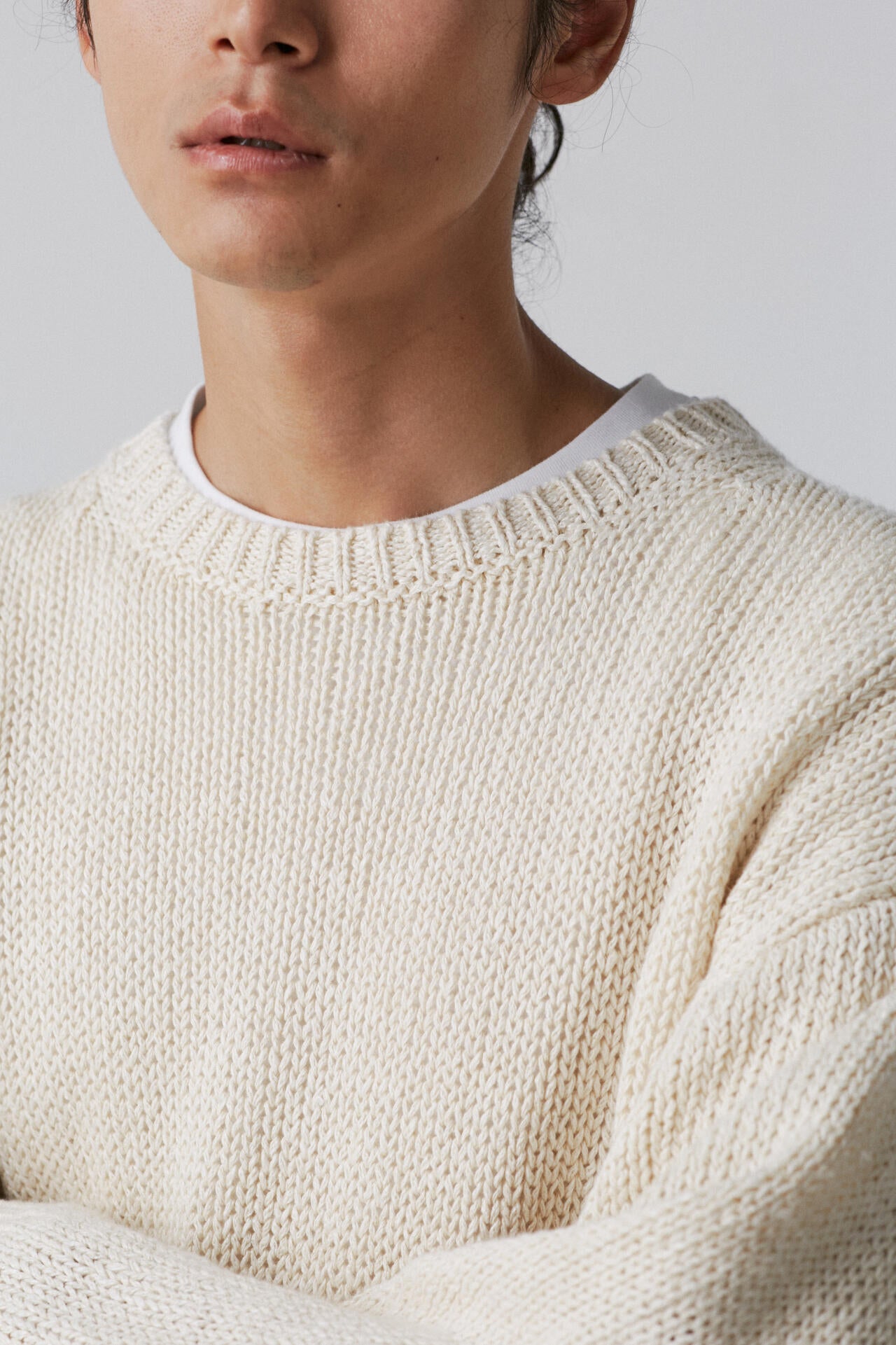 YLEVE / EUROPEAN LINEN SILK BASQUE KNIT PULL OVER