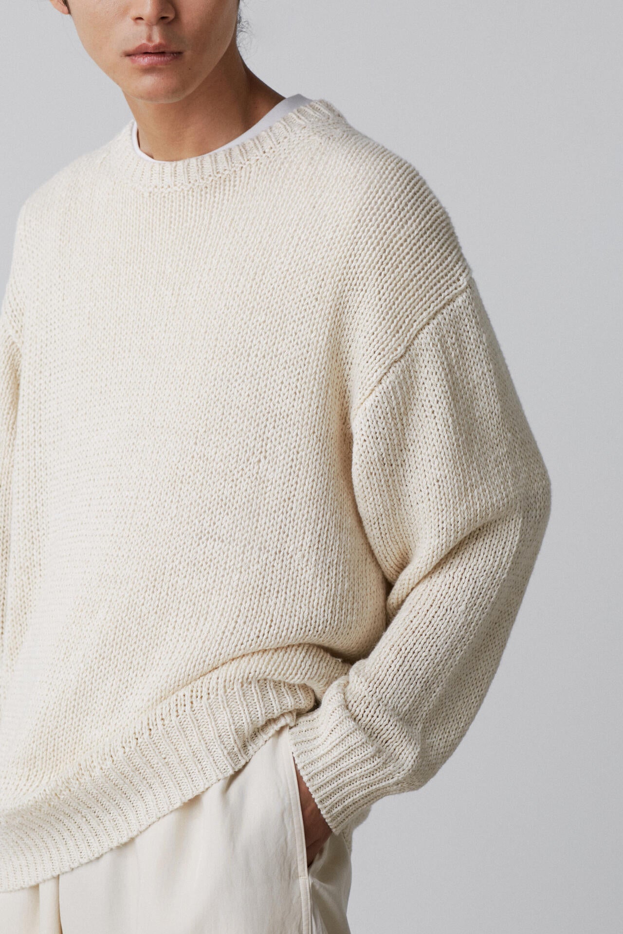 YLEVE / EUROPEAN LINEN SILK BASQUE KNIT PULL OVER