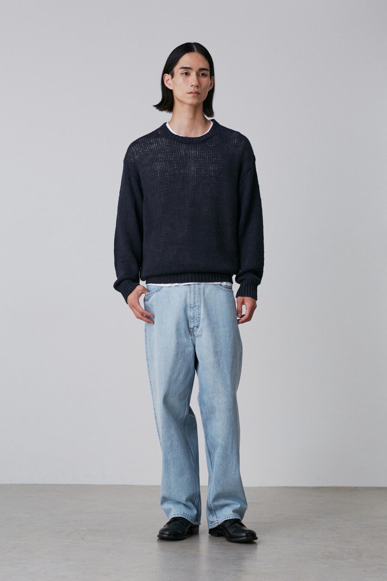 YLEVE / EUROPEAN LINEN SILK BASQUE KNIT PULL OVER