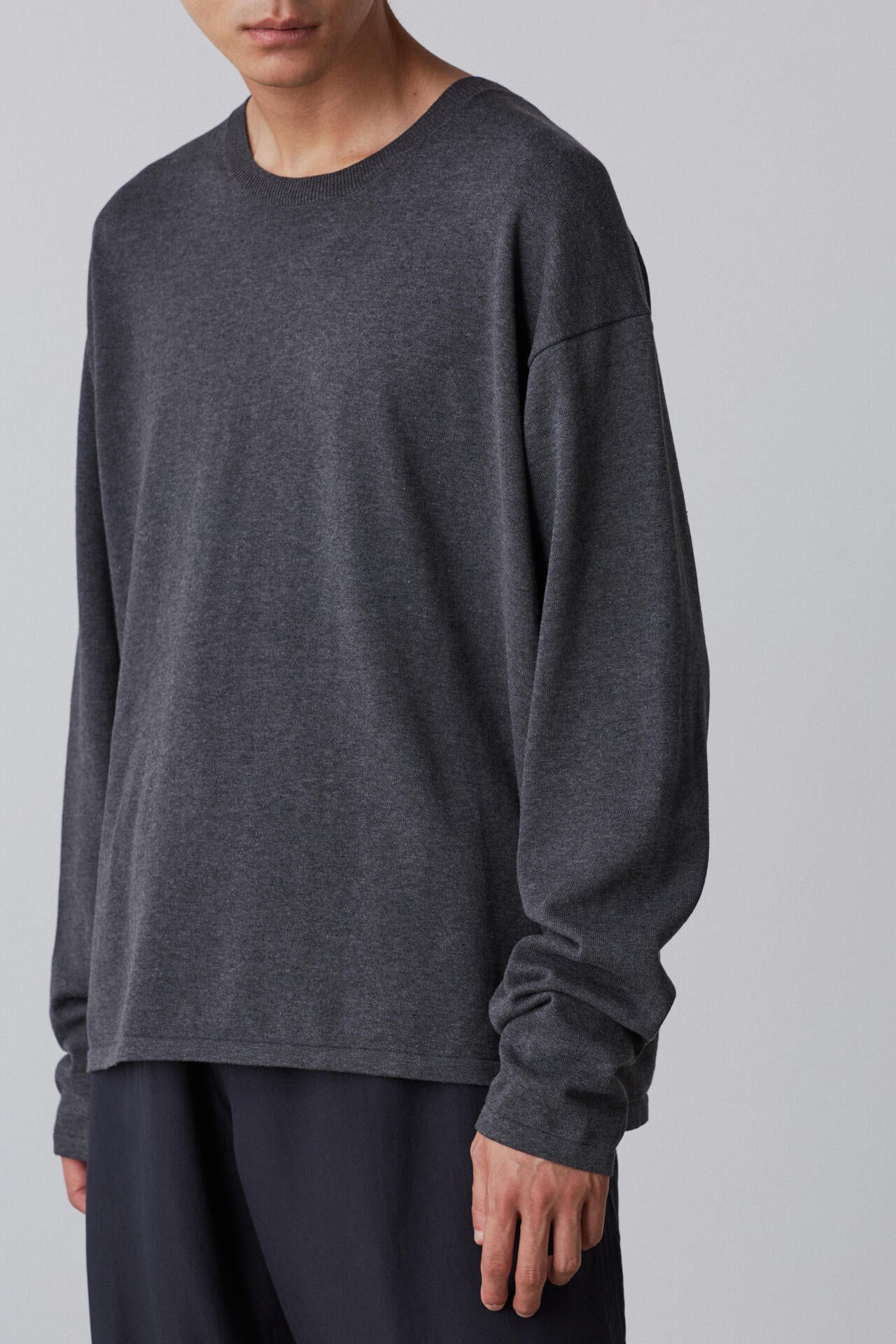 YLEVE / GAS SINGEING COTTON KNIT PULL OVER