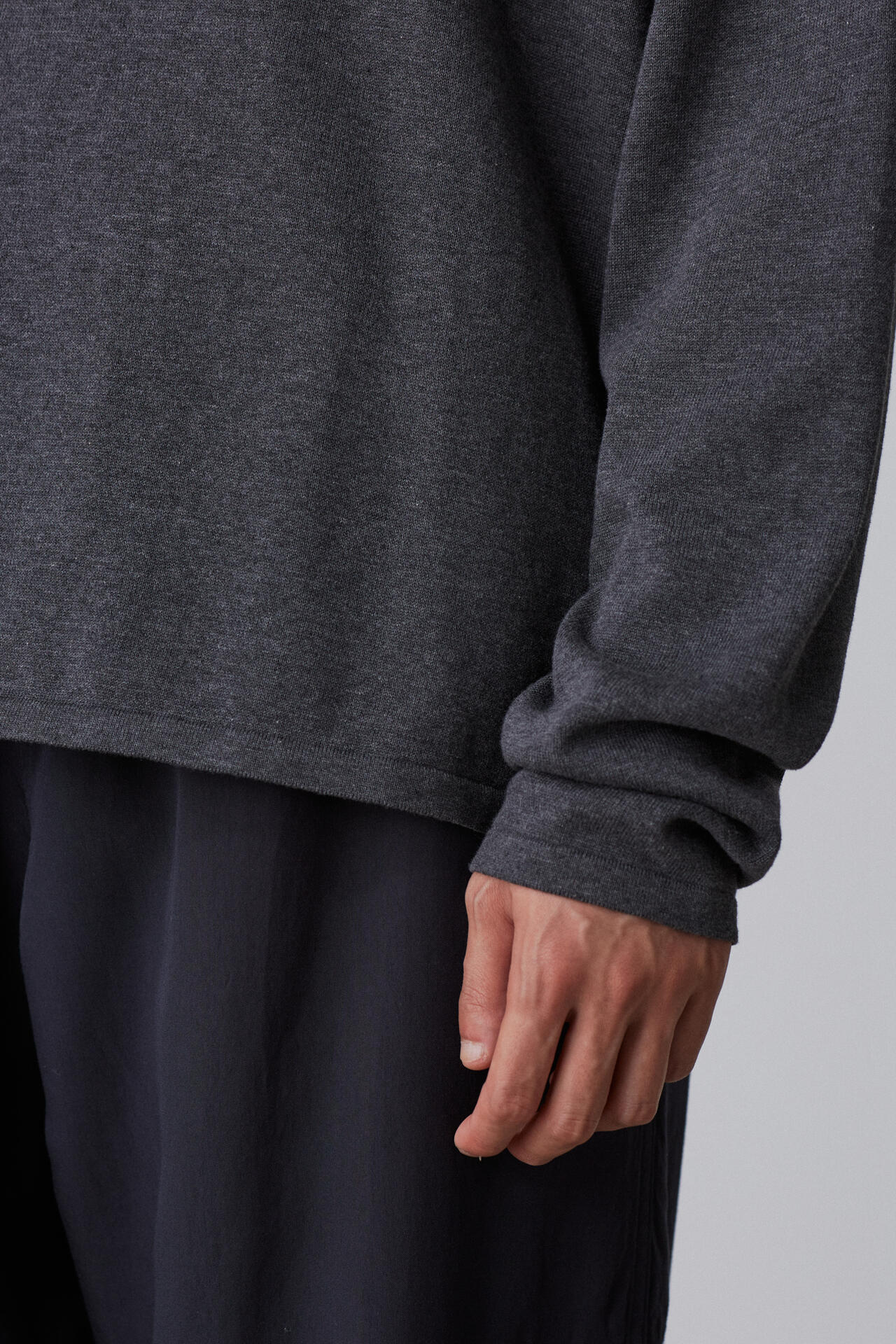 YLEVE / GAS SINGEING COTTON KNIT PULL OVER
