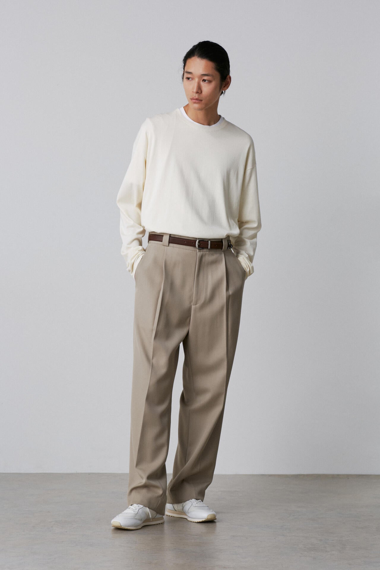 YLEVE / GAS SINGEING COTTON KNIT PULL OVER