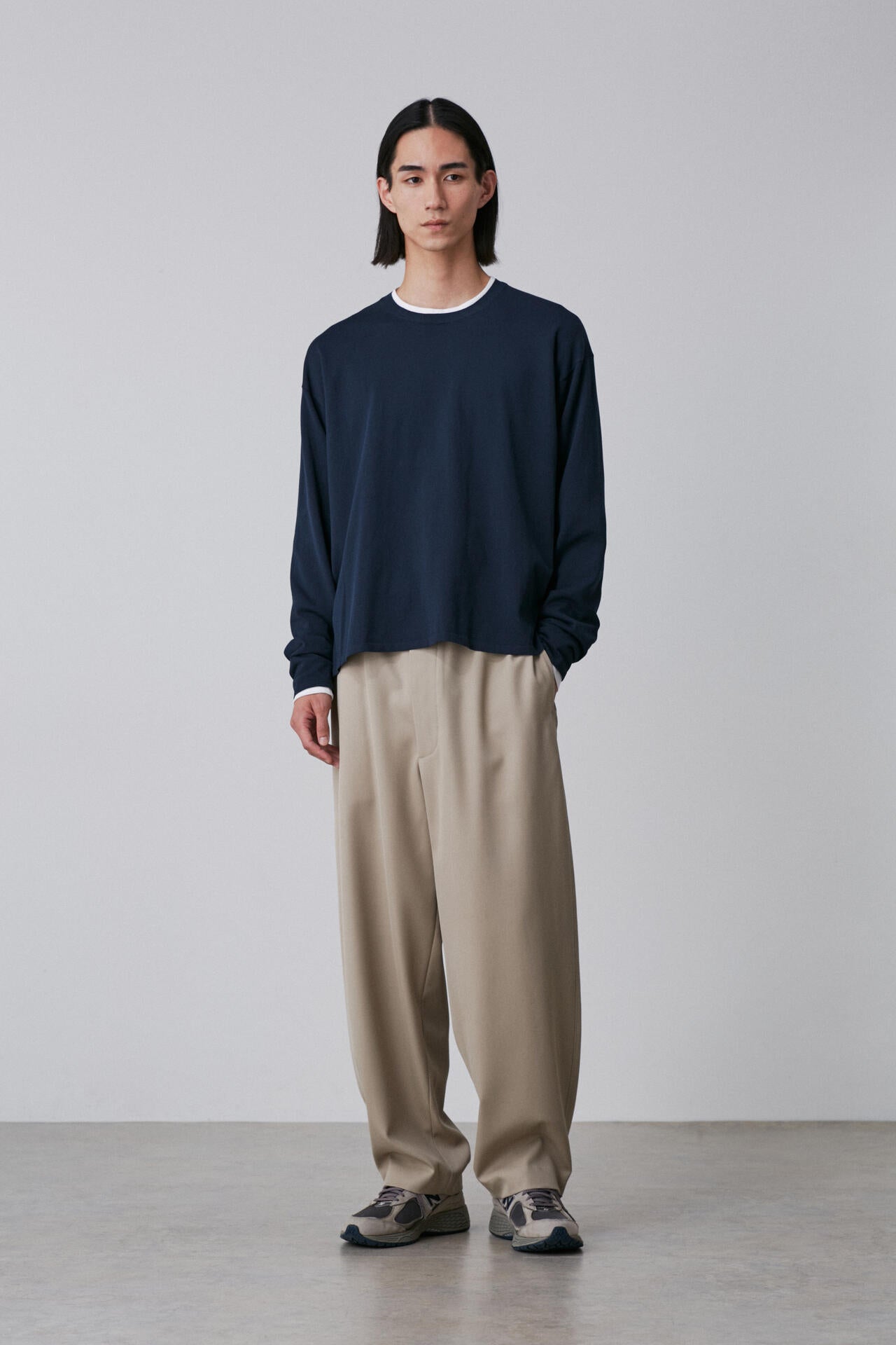 YLEVE / GAS SINGEING COTTON KNIT PULL OVER