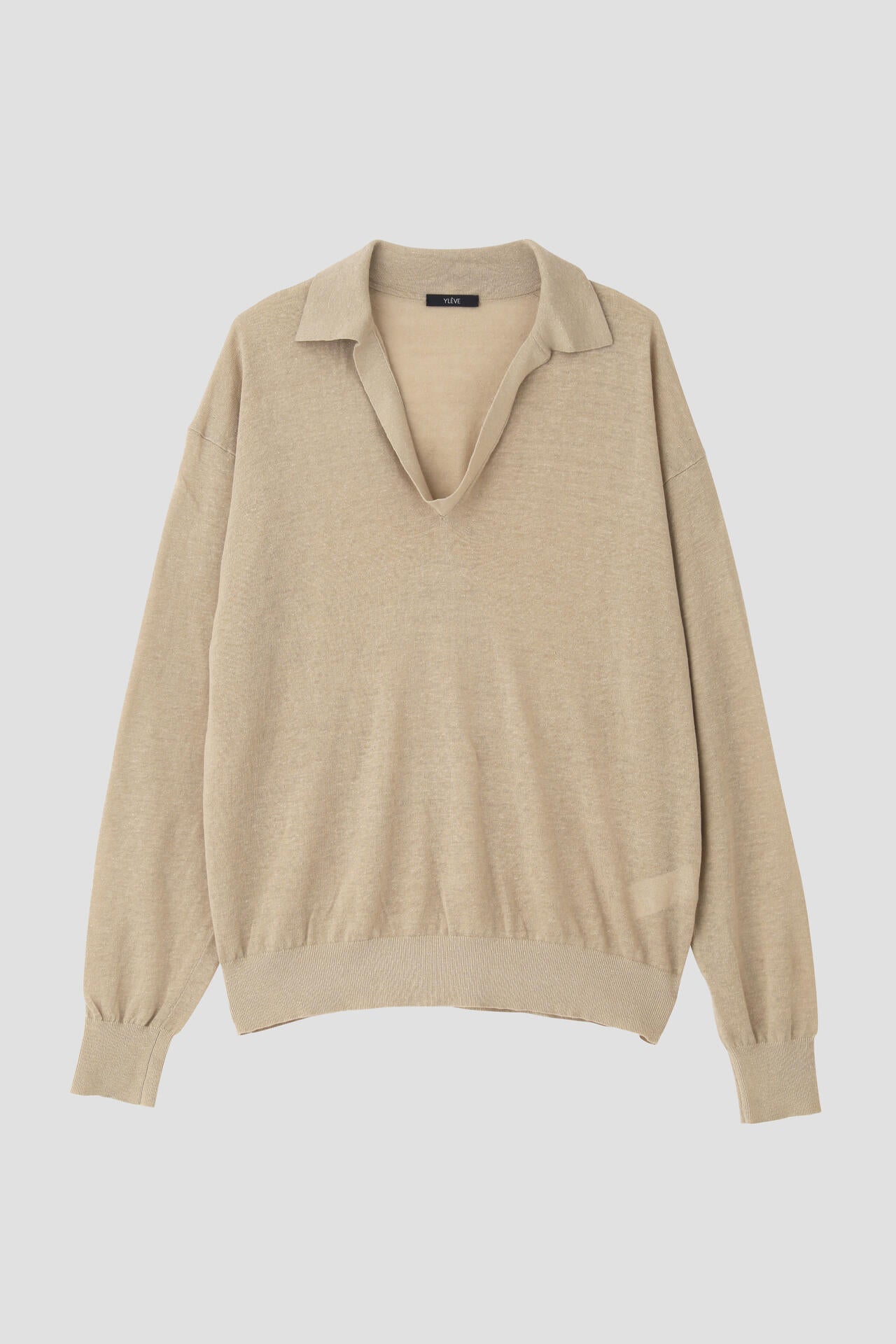 YLEVE / LINEN COTTON SKIPPER KNIT PULL OVER