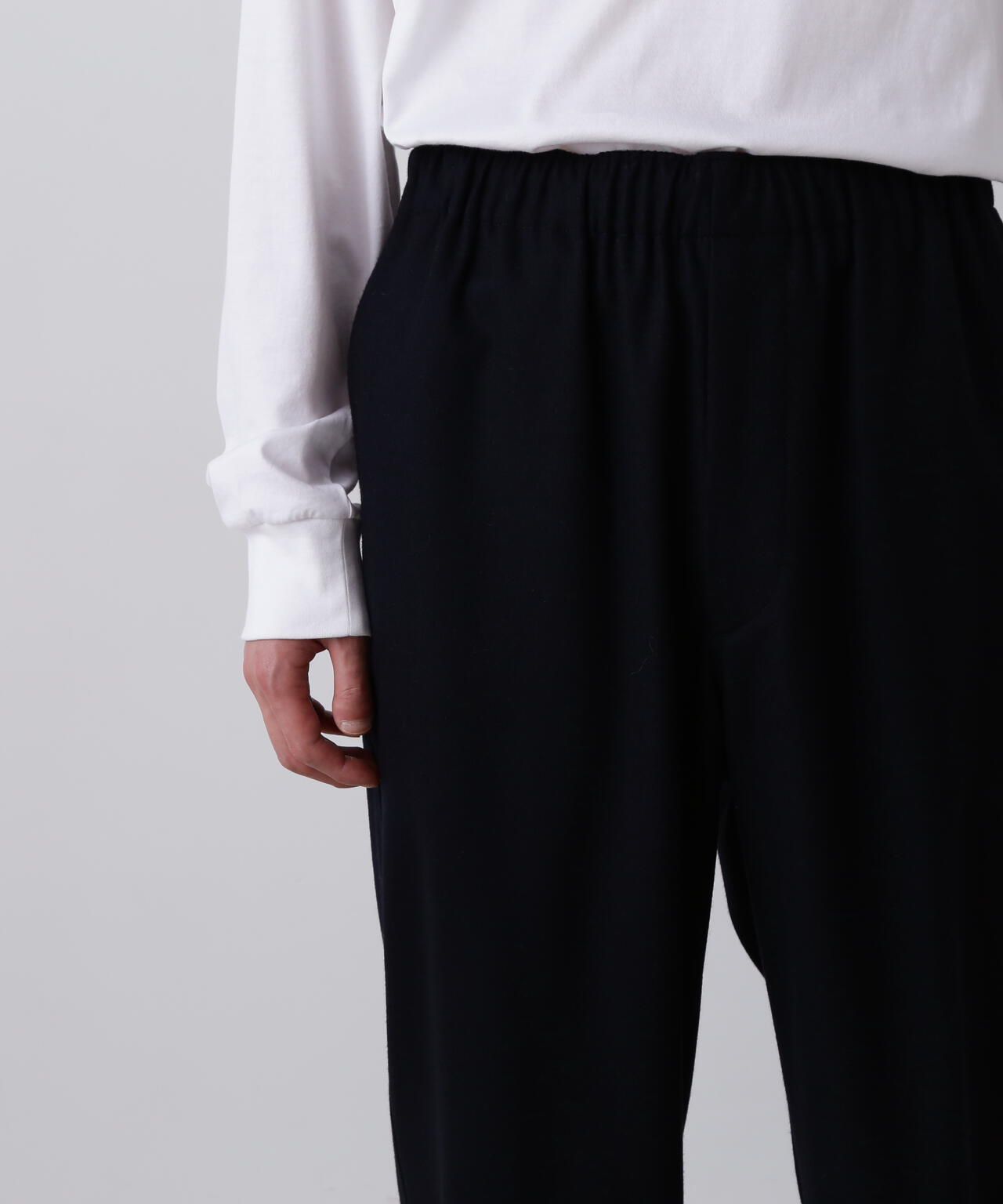 YLEVE / SUPER120's WOOL FLANNEL EASY TROUSERS