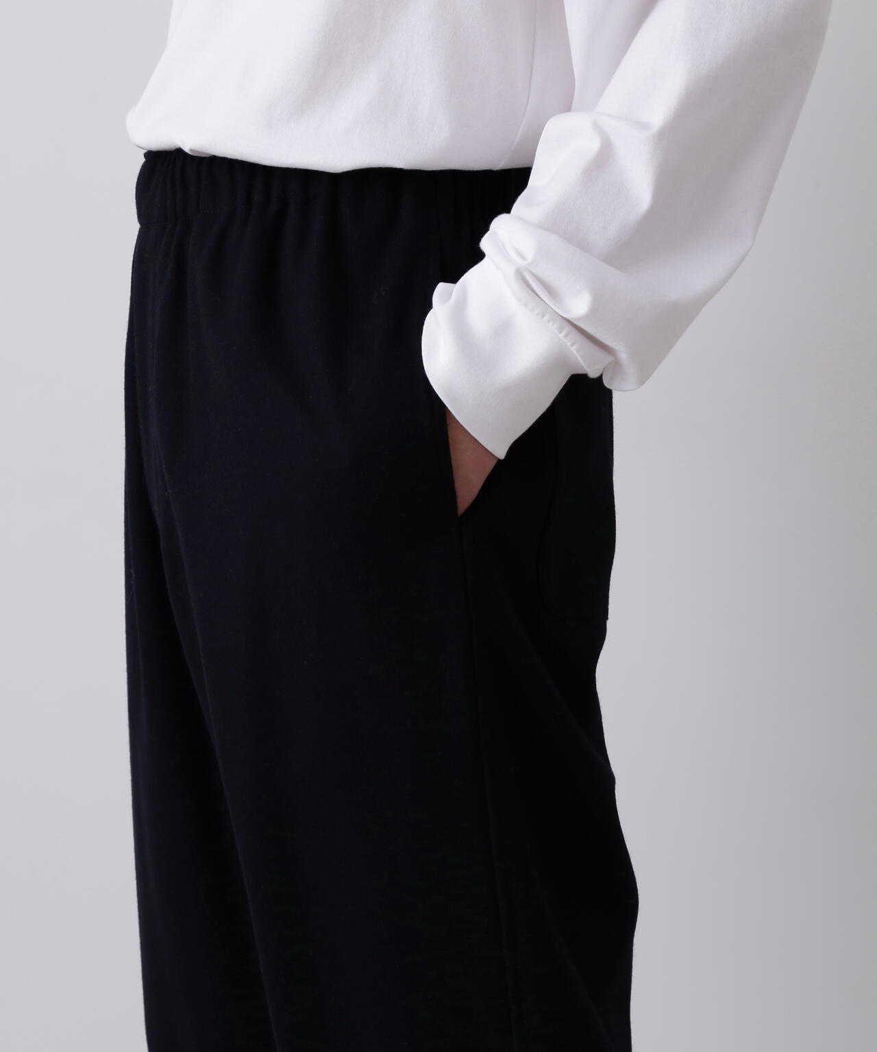 YLEVE / SUPER120's WOOL FLANNEL EASY TROUSERS