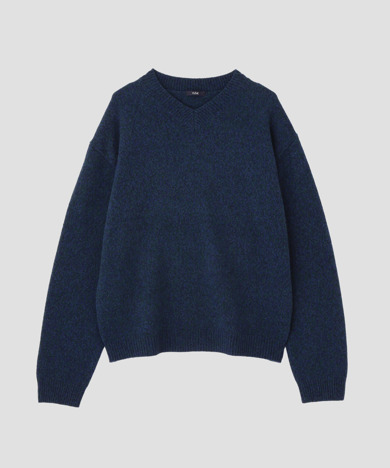 YLEVE / WOOL CASHMERE MELANGE KNIT V NECK PULL OVER