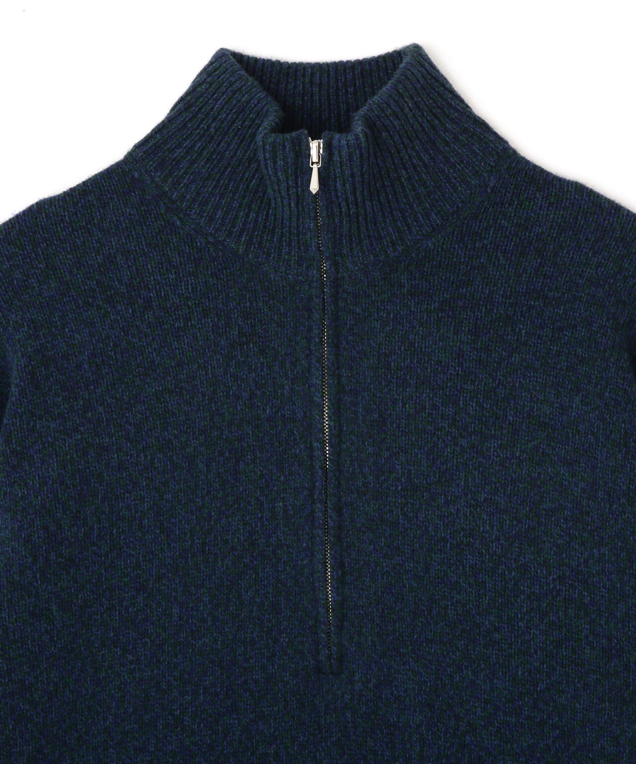 YLEVE / WOOL CASHMERE MELANGE KNIT HALF ZIP PULL OVER