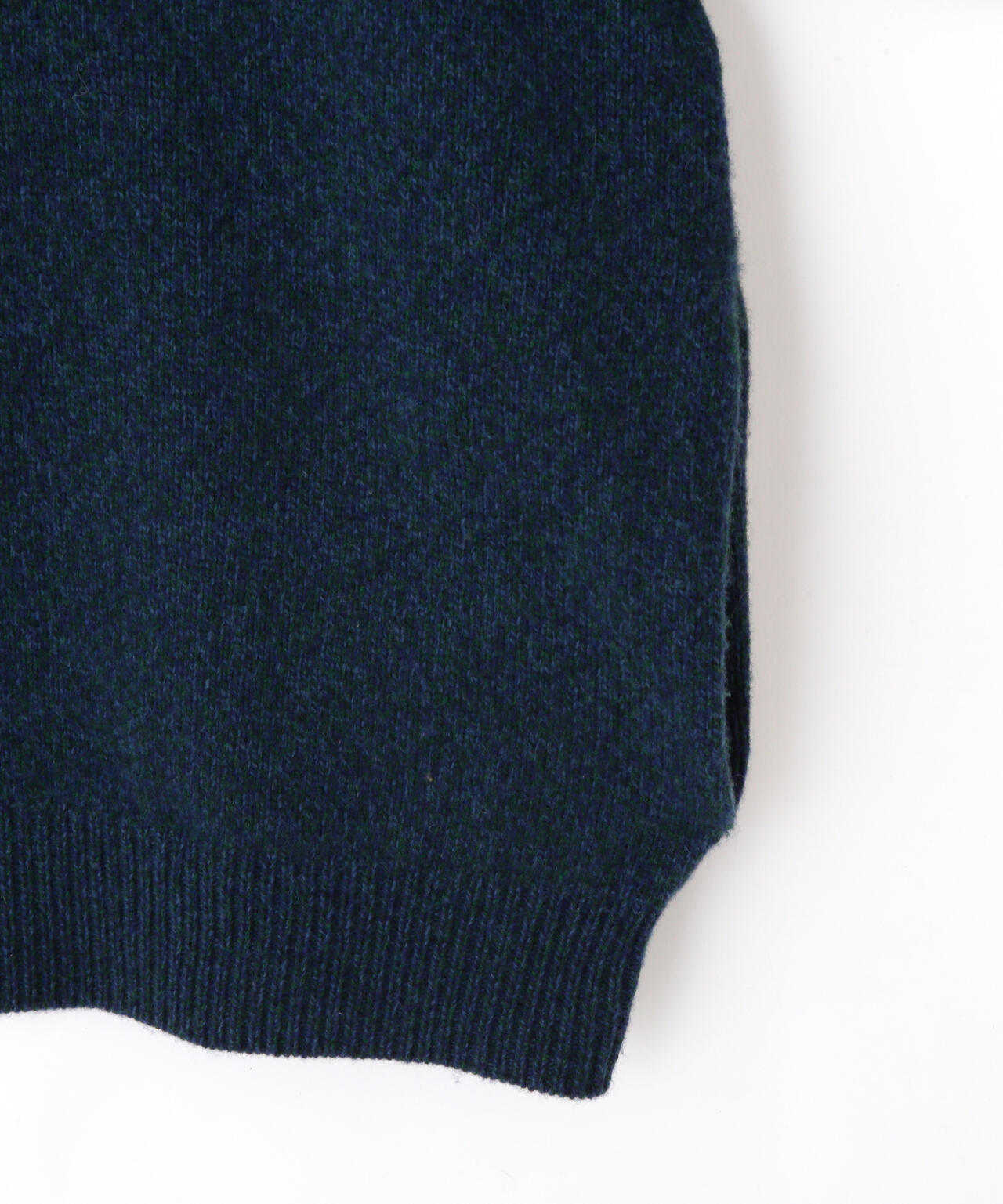 YLEVE / WOOL CASHMERE MELANGE KNIT HALF ZIP PULL OVER