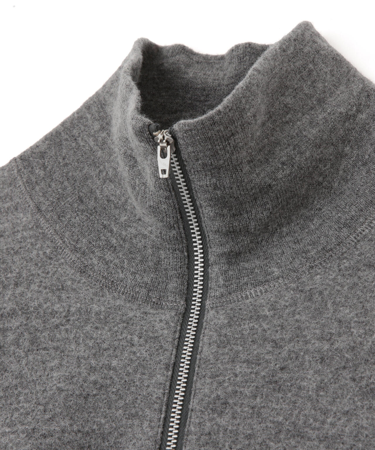 YLEVE / ULTRAFINE MERINO MILLED WOOL KNIT HALF ZIP PULL OVER