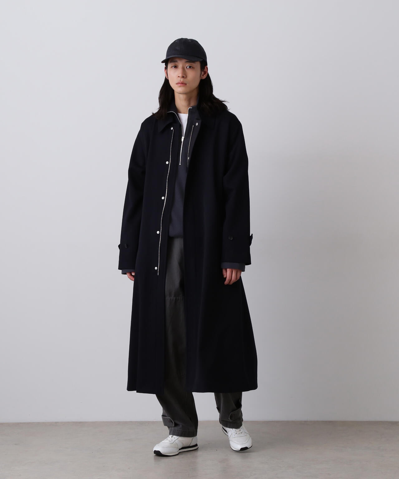 YLEVE / ULTRAFINE MERINO MILLED WOOL KNIT HALF ZIP PULL OVER
