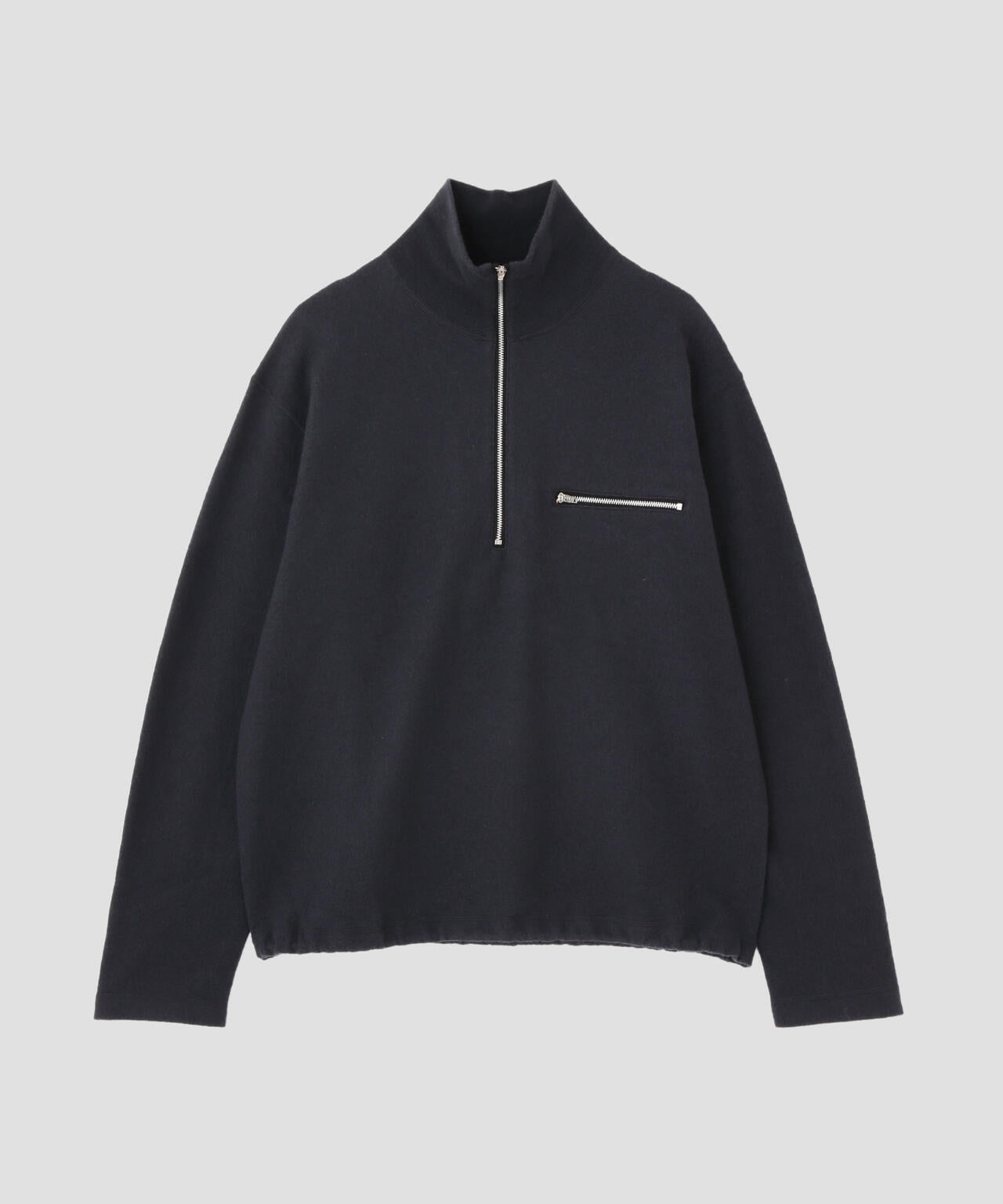 YLEVE / ULTRAFINE MERINO MILLED WOOL KNIT HALF ZIP PULL OVER