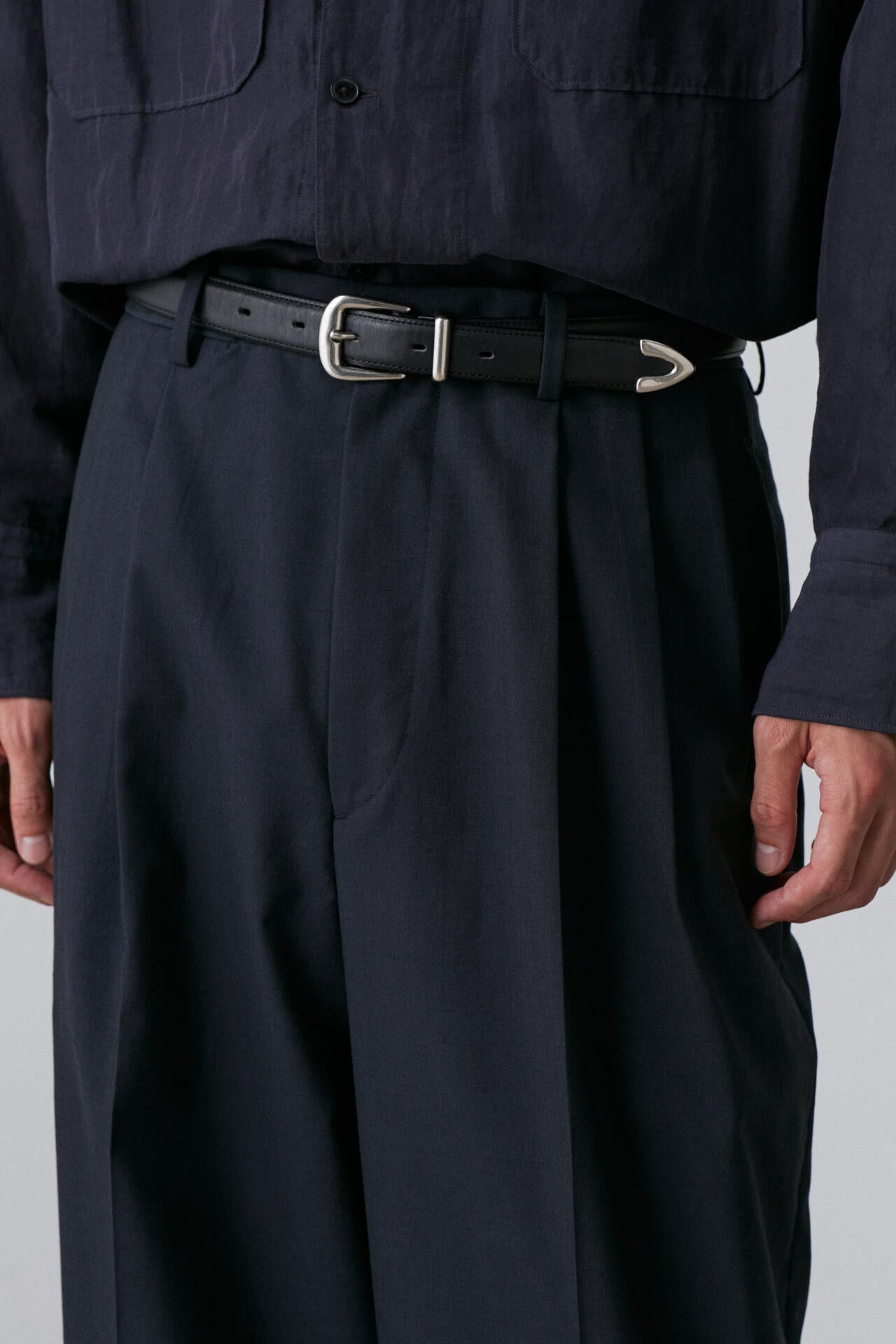 YLEVE / LEATHER WESTERN BELT