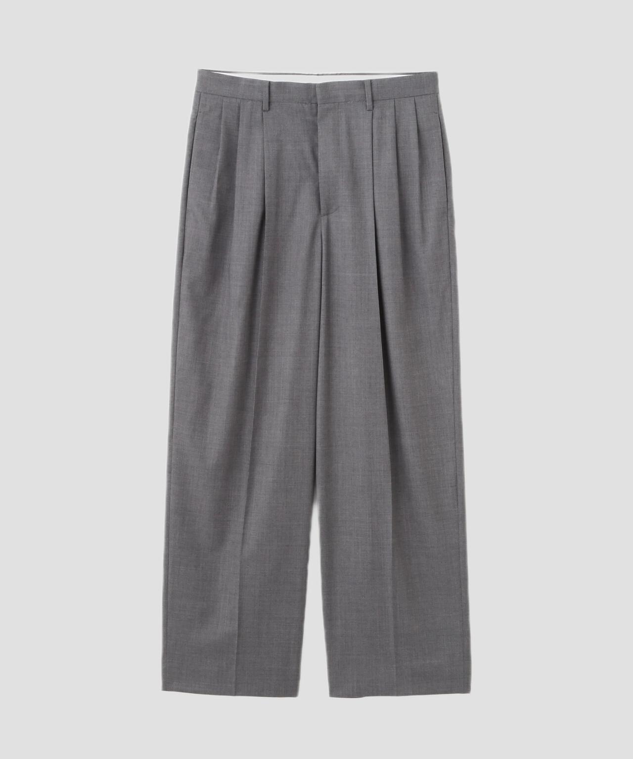 YLEVE / SUPER120'S CHAMBRAY WOOL 3TACK TROUSERS