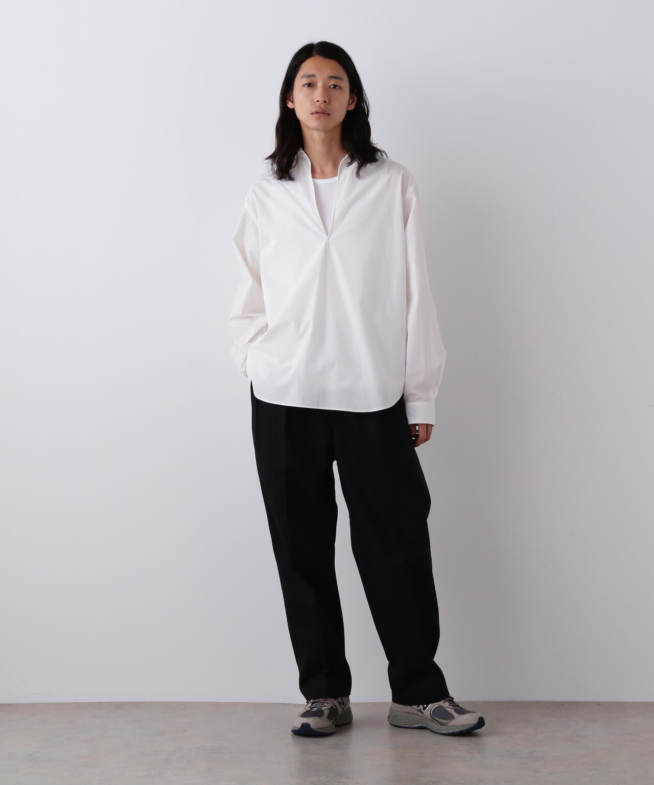 YLEVE / COTTON SILK TYPEWRITER SKIPPER SHIRT