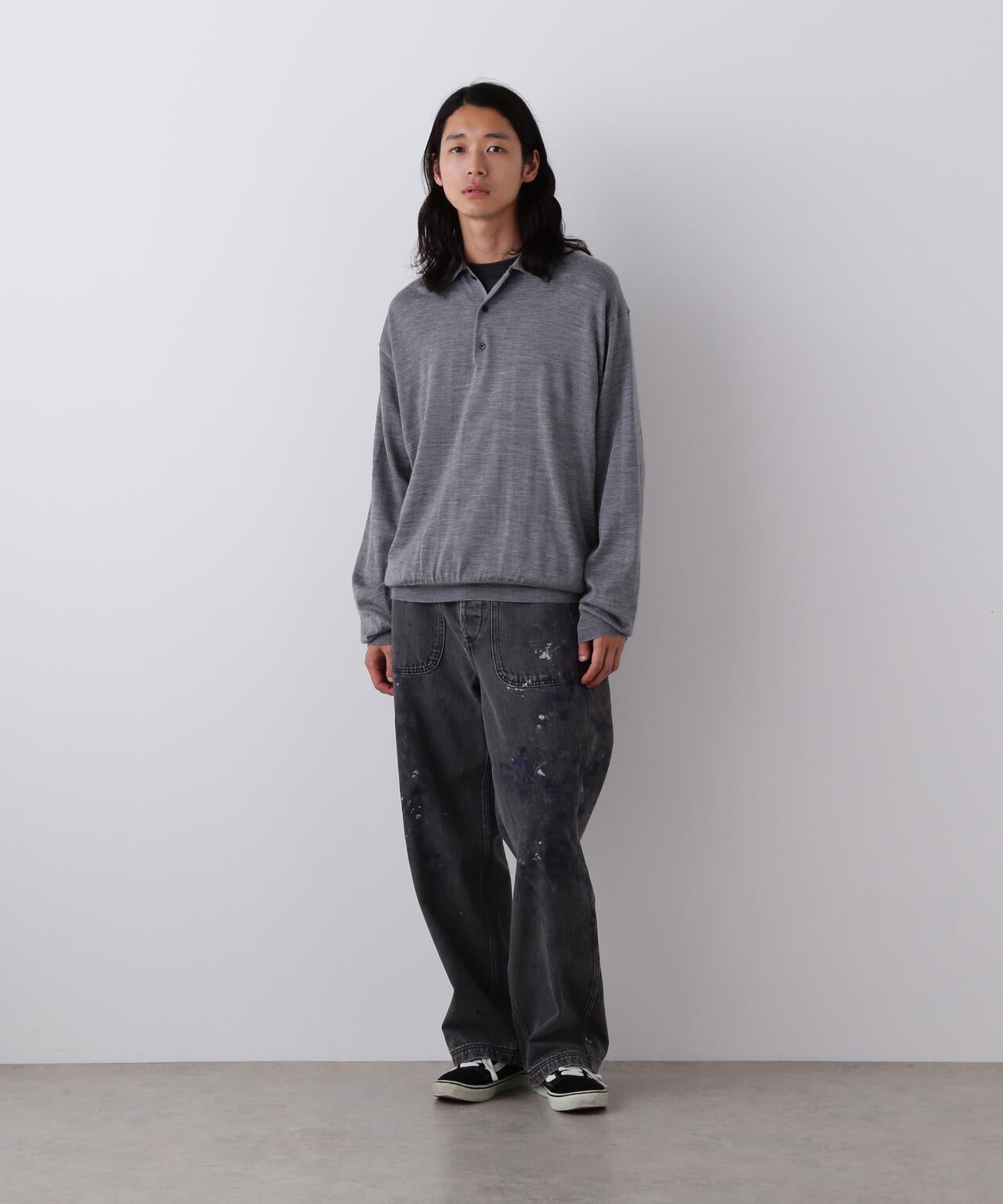 YLEVE / WOOL SILK CASHMERE KNIT POLO