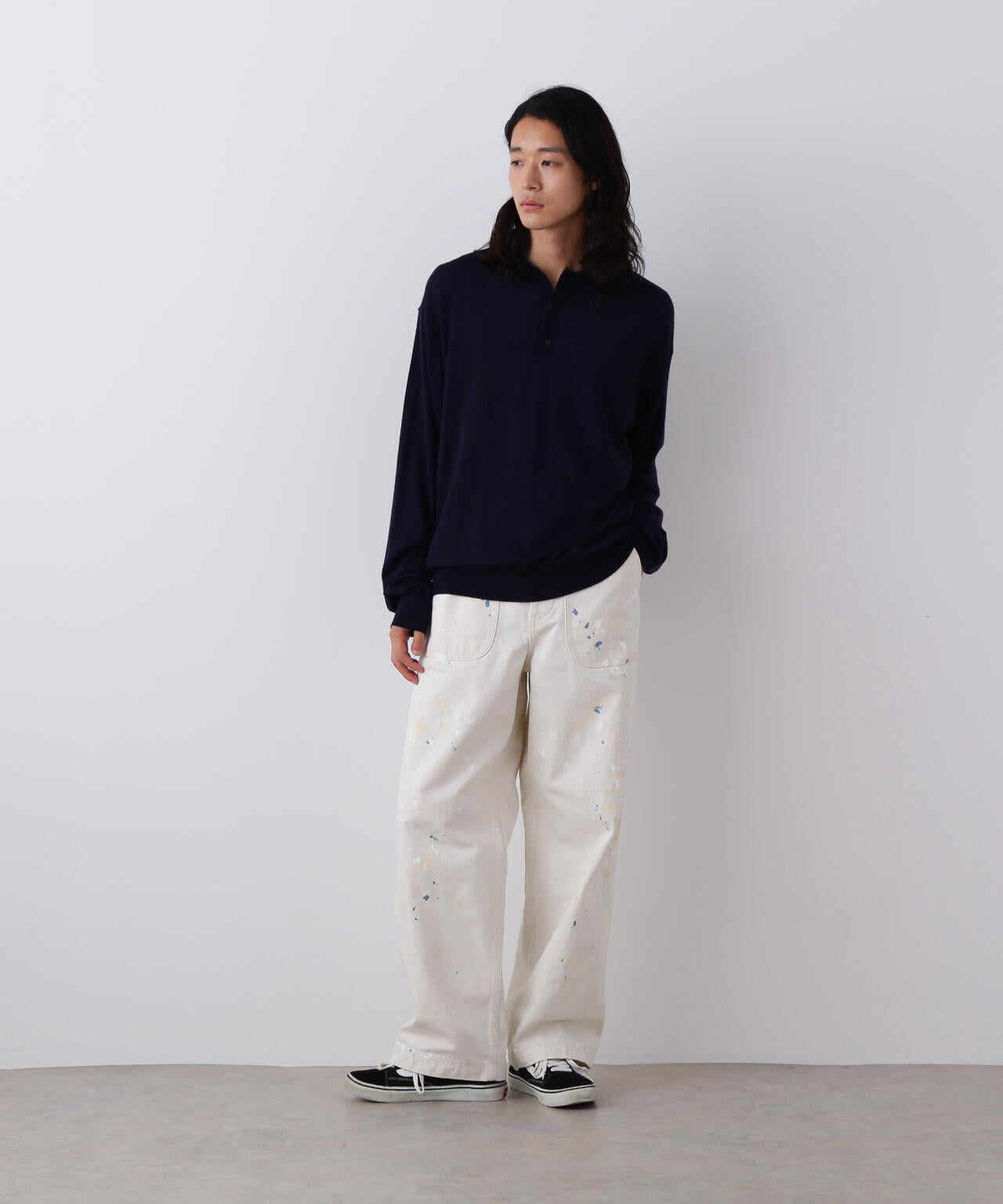YLEVE / WOOL SILK CASHMERE KNIT POLO