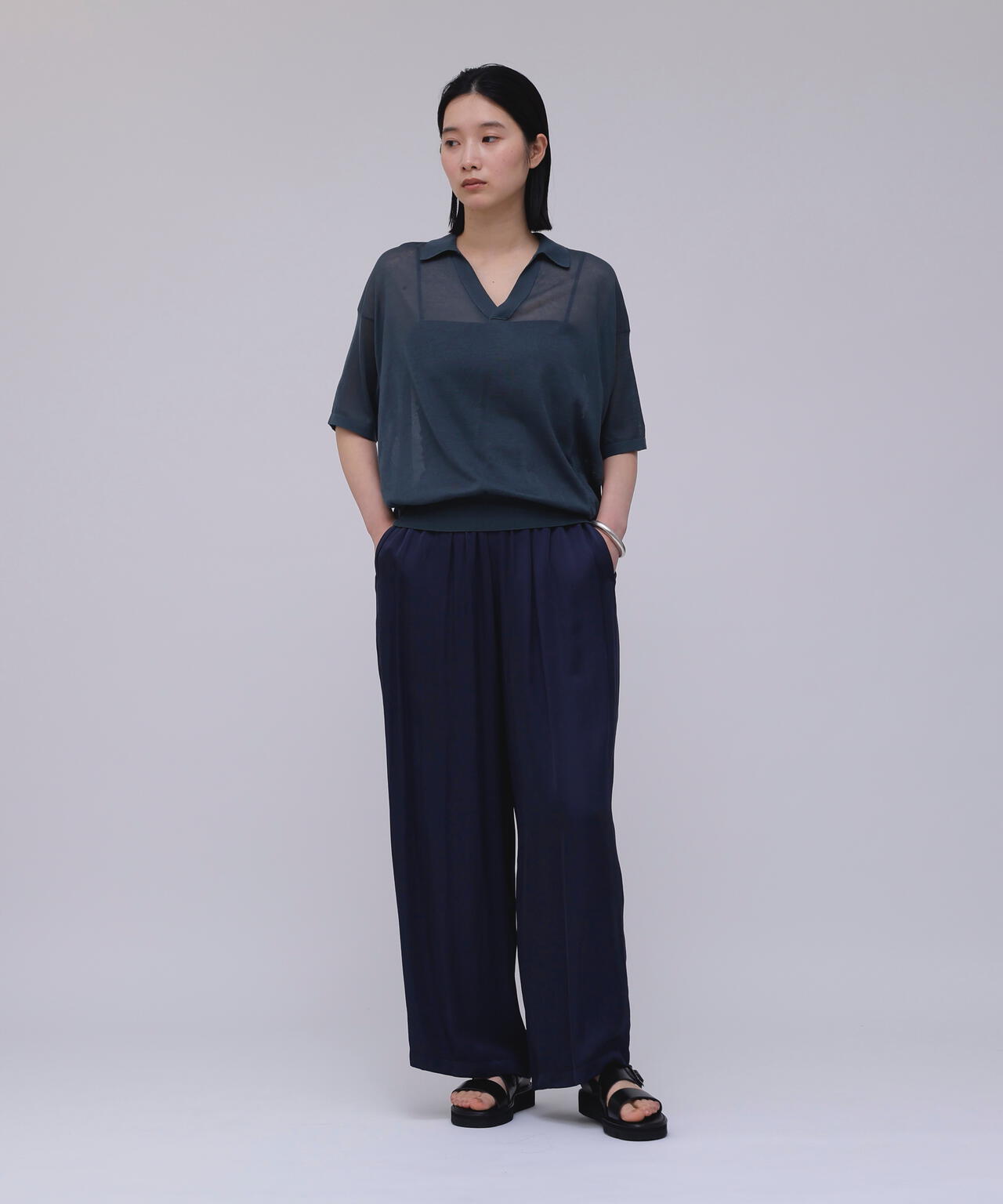 THE LIBRARY / SATIN EASY TROUSERS