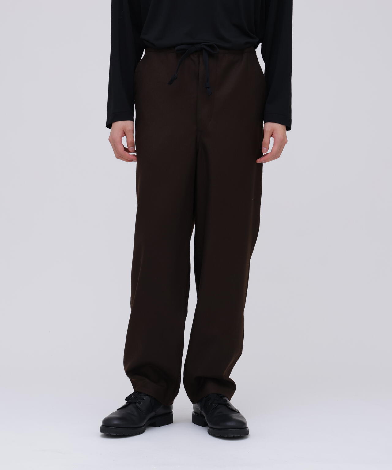 THE LIBRARY / [UNISEX] WOOL FLANNEL TAPERED TROUSERS