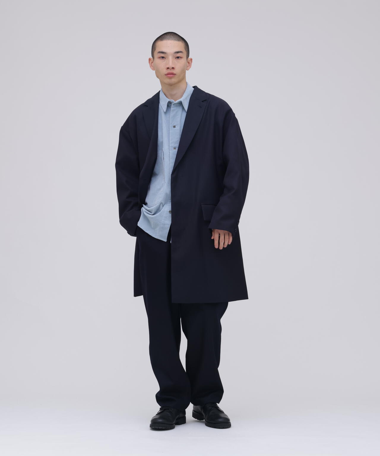 THE LIBRARY / [UNISEX] WOOL FLANNEL TAPERED TROUSERS
