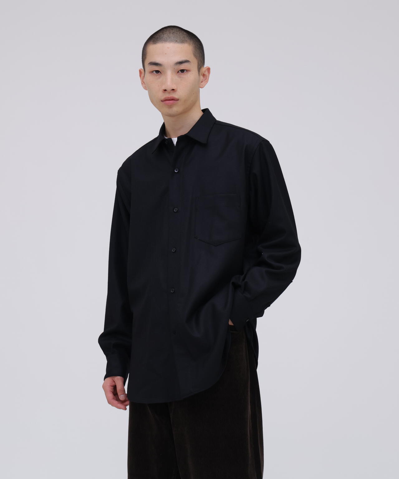 THE LIBRARY / [UNISEX] WOOL FLANNEL R/C SHIRT