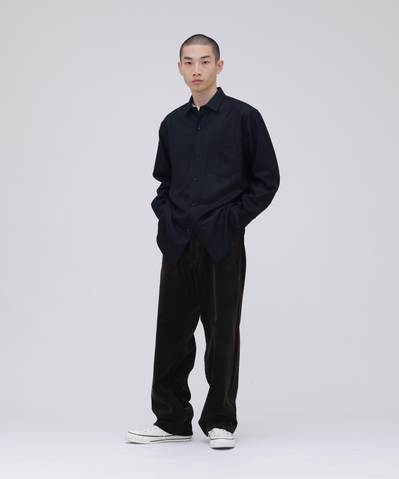 THE LIBRARY / [UNISEX] WOOL FLANNEL R/C SHIRT
